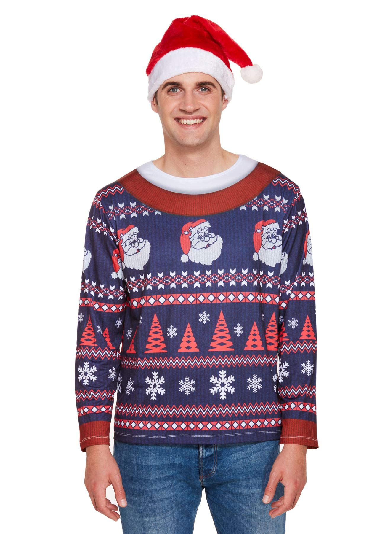 HENBRANDT Christmas Jumper Top (One Size) Adult's Fancy Dress Costume Accessory
