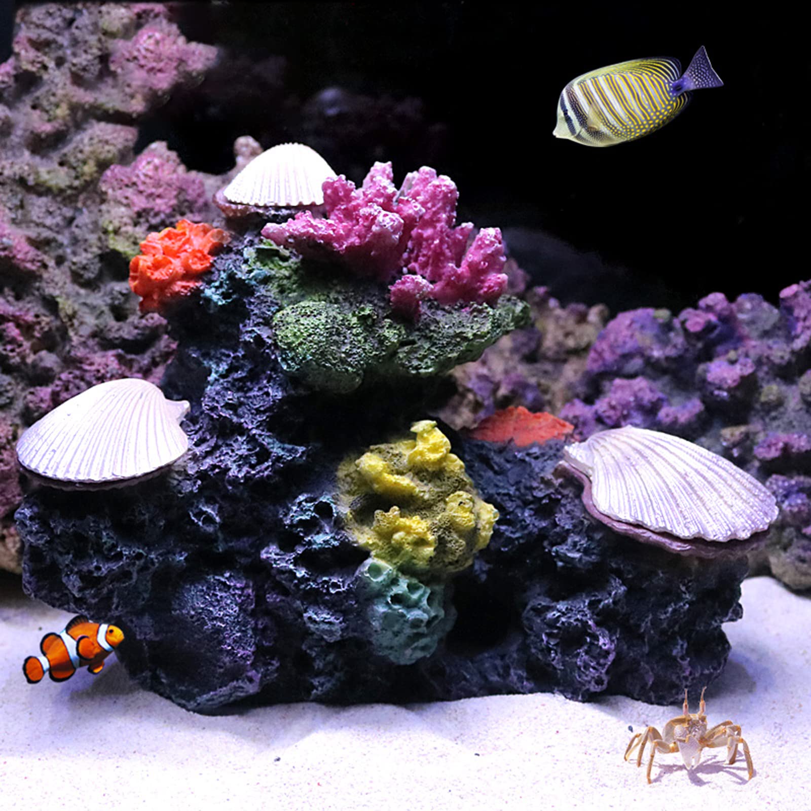 Planta de coral artificial para decoración de acuario, adorno de arrecife de coral, decoración de paisaje acuático para acuario, plantas de pecera de aspecto natural