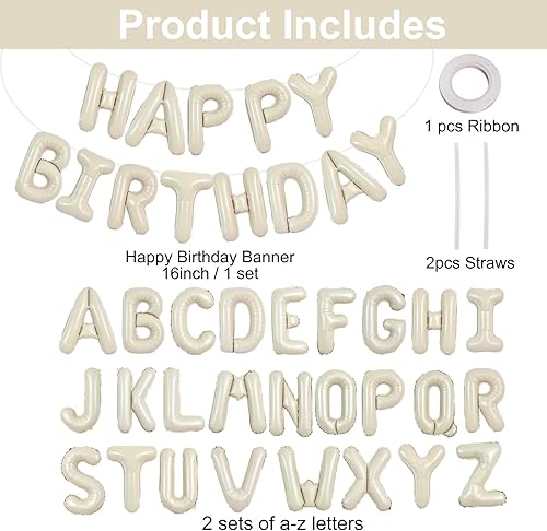 Miniatura 7 de TONIFUL 65 globos de letras de la A a la Z personalizados con nombre de 16 pulgadas, globos negros de feliz cumpleaños y 2 juegos de globos de