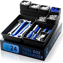 Tool Box Organizer Tray, Toolbox, Desk Drawer Organizer, Toolbox Tray, Tool Box Organization Storage for Rolling Tool Chest 24 pcs