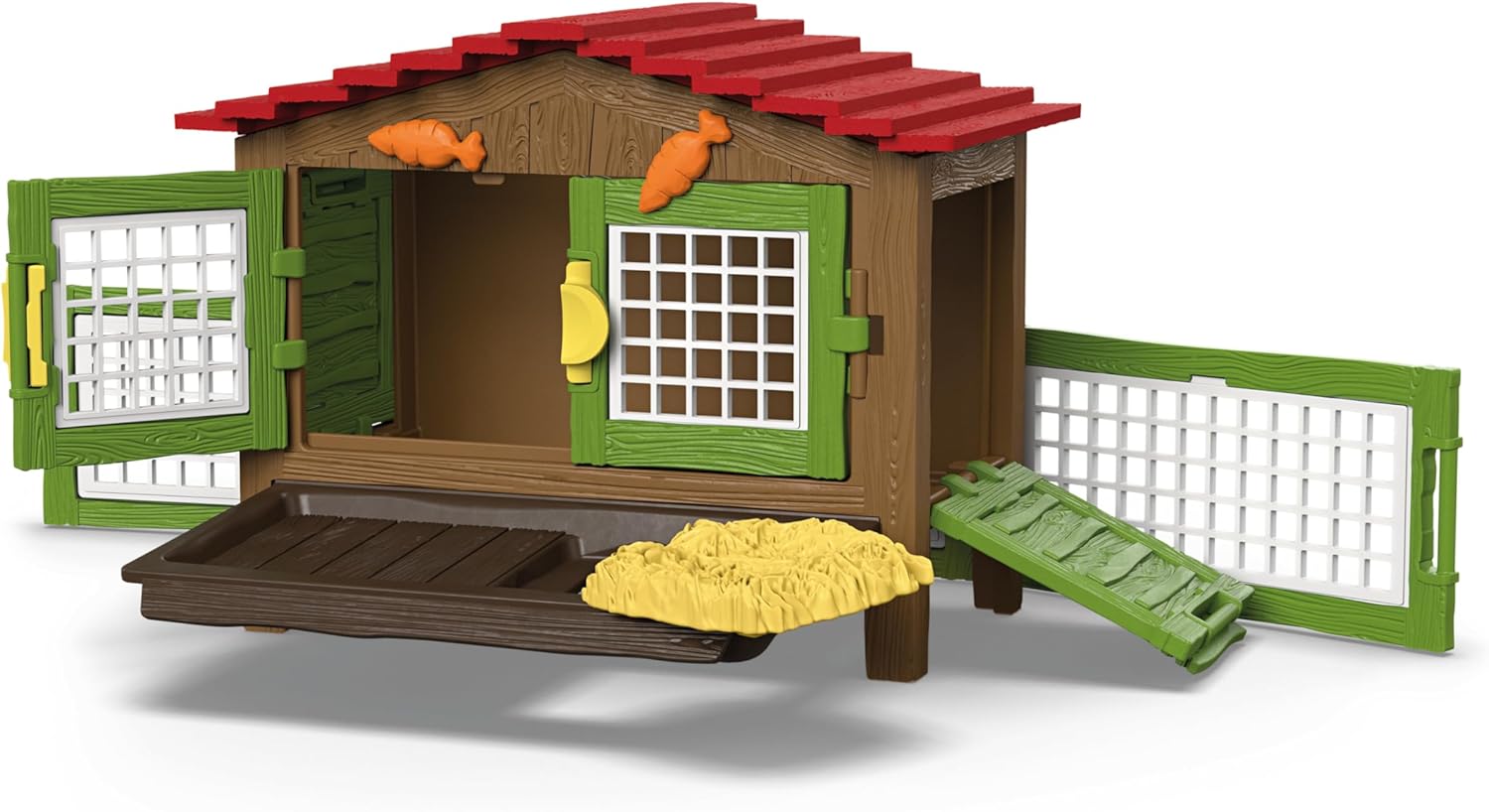 Schleich Farm World - 17PC Rabbit Cage Playset - Cute Bunny Toy Play Set for Toddlers and Kids Ages 3+ | 42728