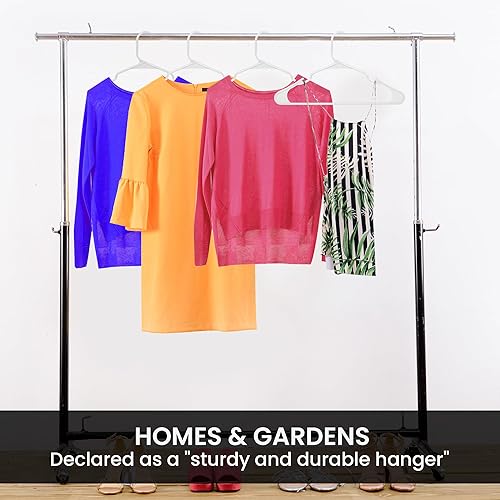 Miniatura 6 de Utopia Home - Perchas de plástico que ahorran espacio, perchas duraderas con ranuras para los hombros (blanco), paquete de 50 unidades