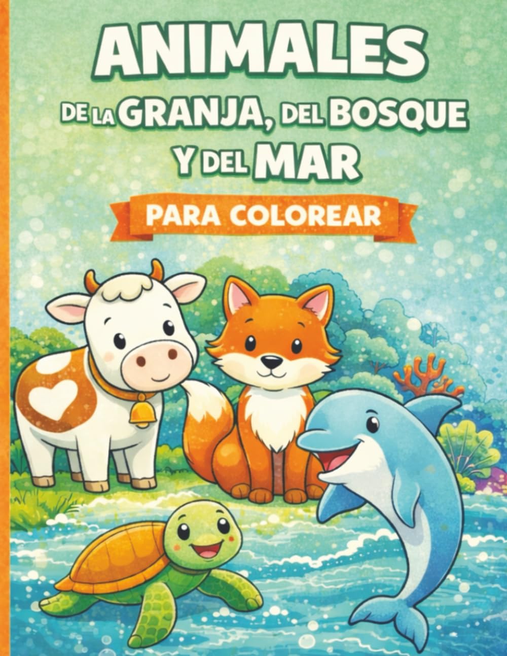 Animales para colorear: Libro de colorear para niños con 44 dibujos fáciles y divertidos
