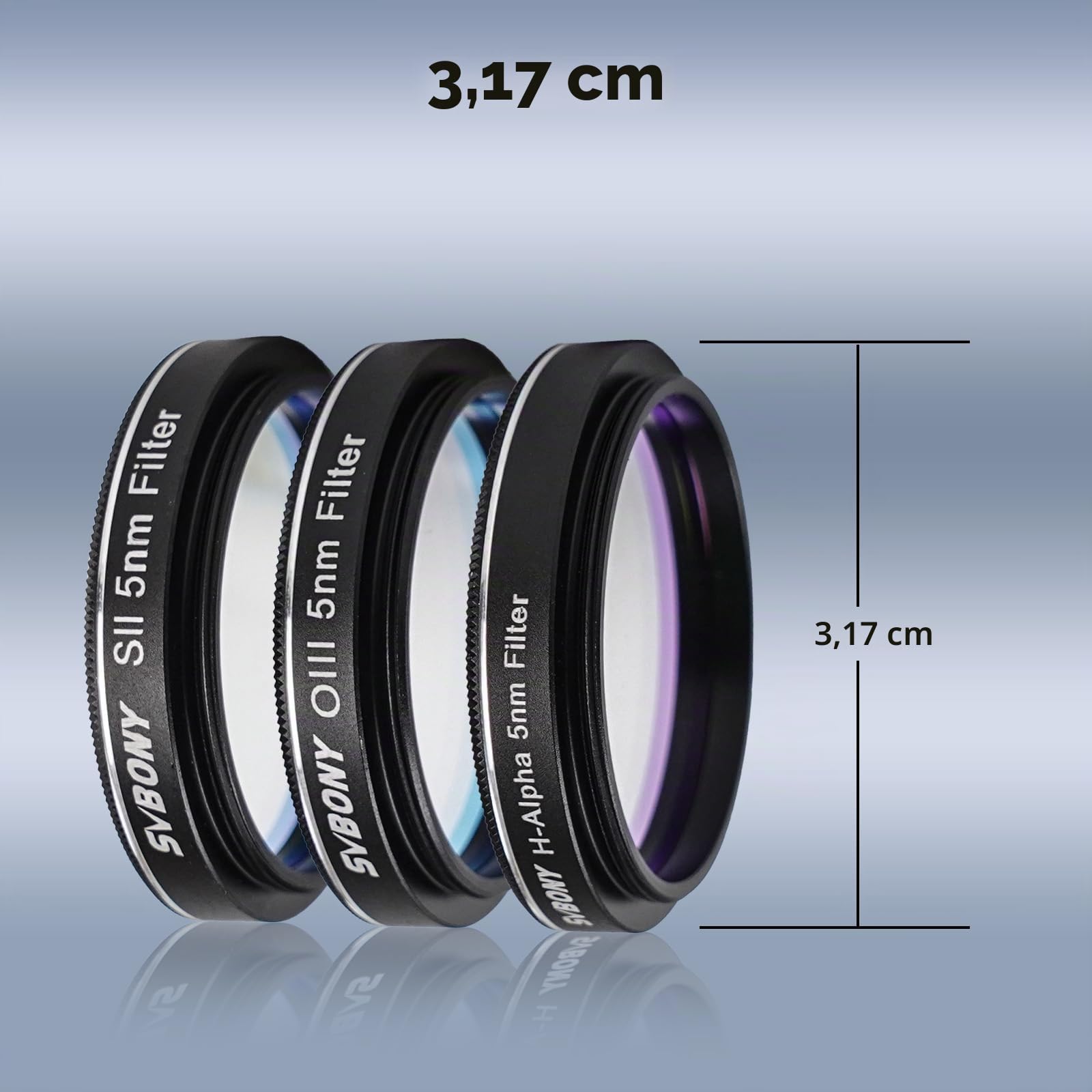 Svbony SV227 Teleskopfilter, Schmalband Filter Set 1,25‘’ 5nm, OIII H-Alpha SII, 90% Spitzendurchlässigkeit, Cut-Off-Tiefe Teleskopzubehör, für Nebelbeobachtung Deep Sky Astrofotografie