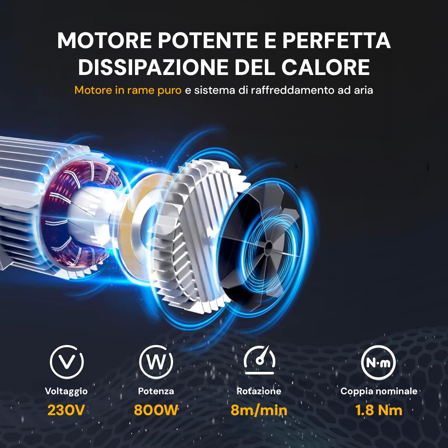 Avilia Montacarichi da Interno 800W - Paranco Elettrico per Carichi 250-500kg, 12m di Altezza, con Tasto di Arresto di Emergenza e Protezione Termica