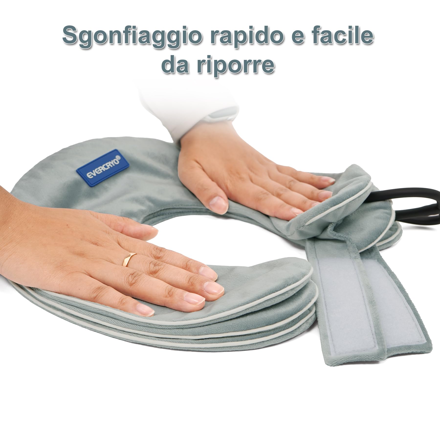 EVERCRYO Dispositivo di trazione cervicale del collo, estensore gonfiabile per collo, cuscino di trazione collare cervicale, decompressione del collo (Grigio)