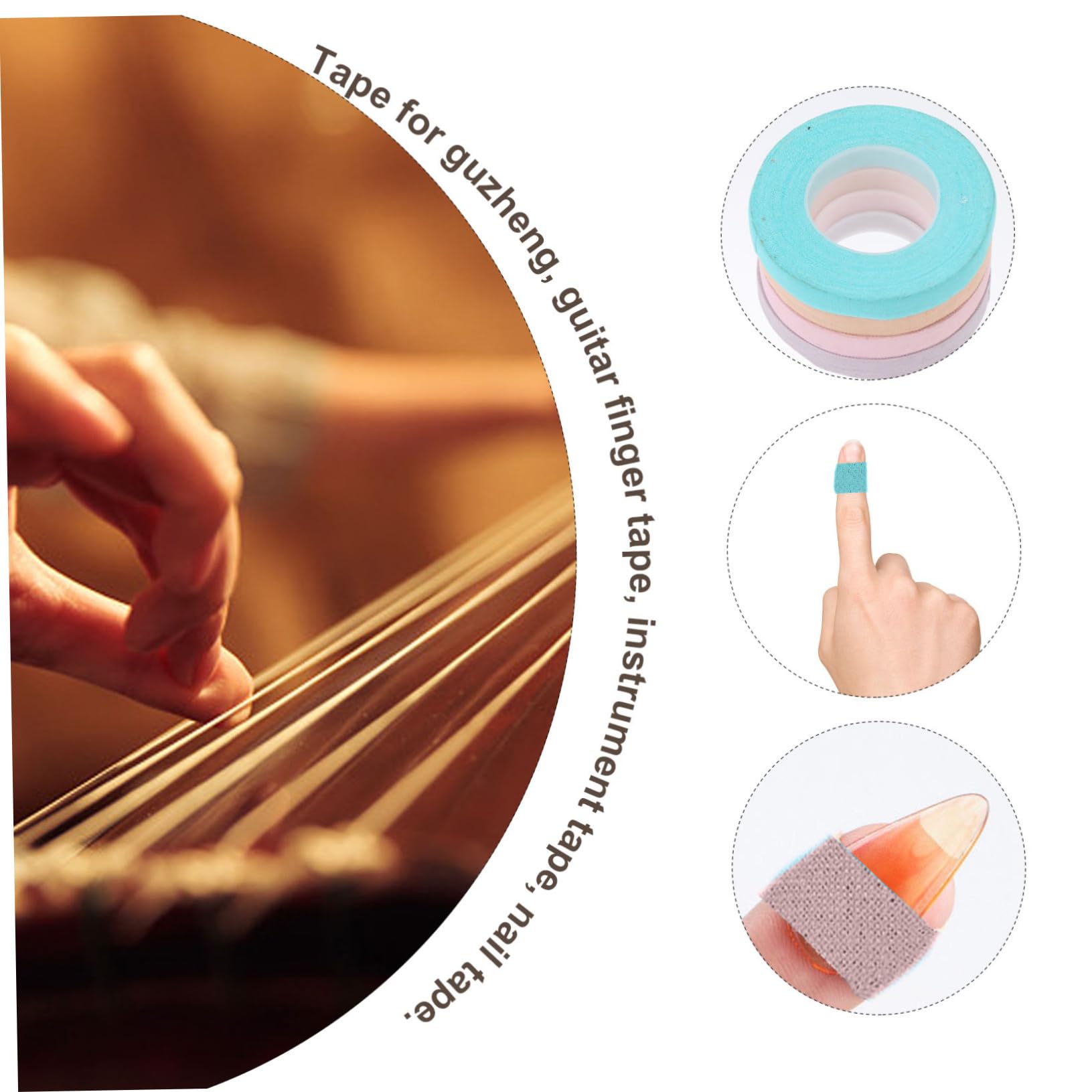 Toyvian 12pezzi Nastro Adesivo Breathable Per Guzheng e Pipa Tapes