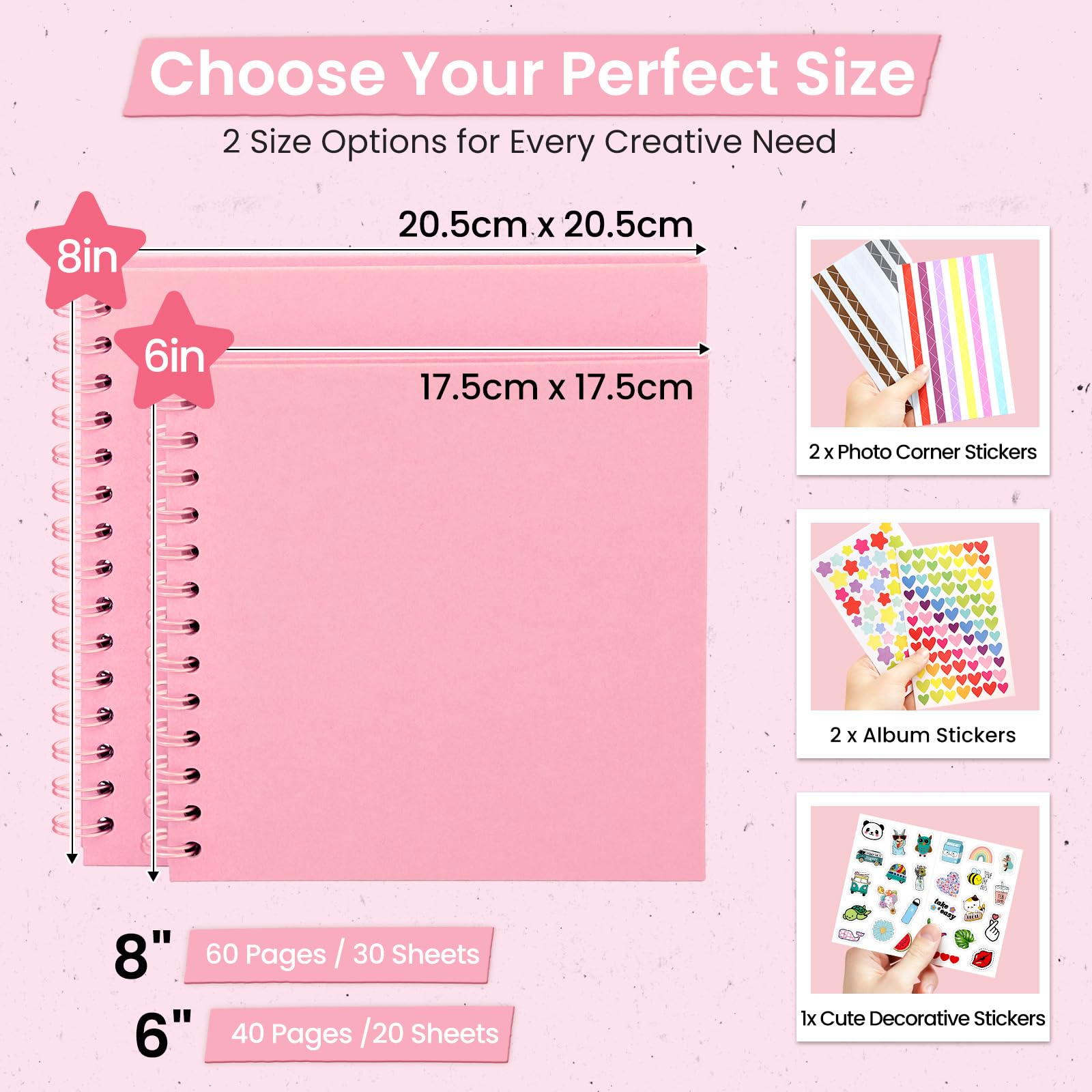 Album Photo Scrapbooking 6 Pouces - 40 Pages Noires Personnalisables Pour Souvenirs Et Cadeaux