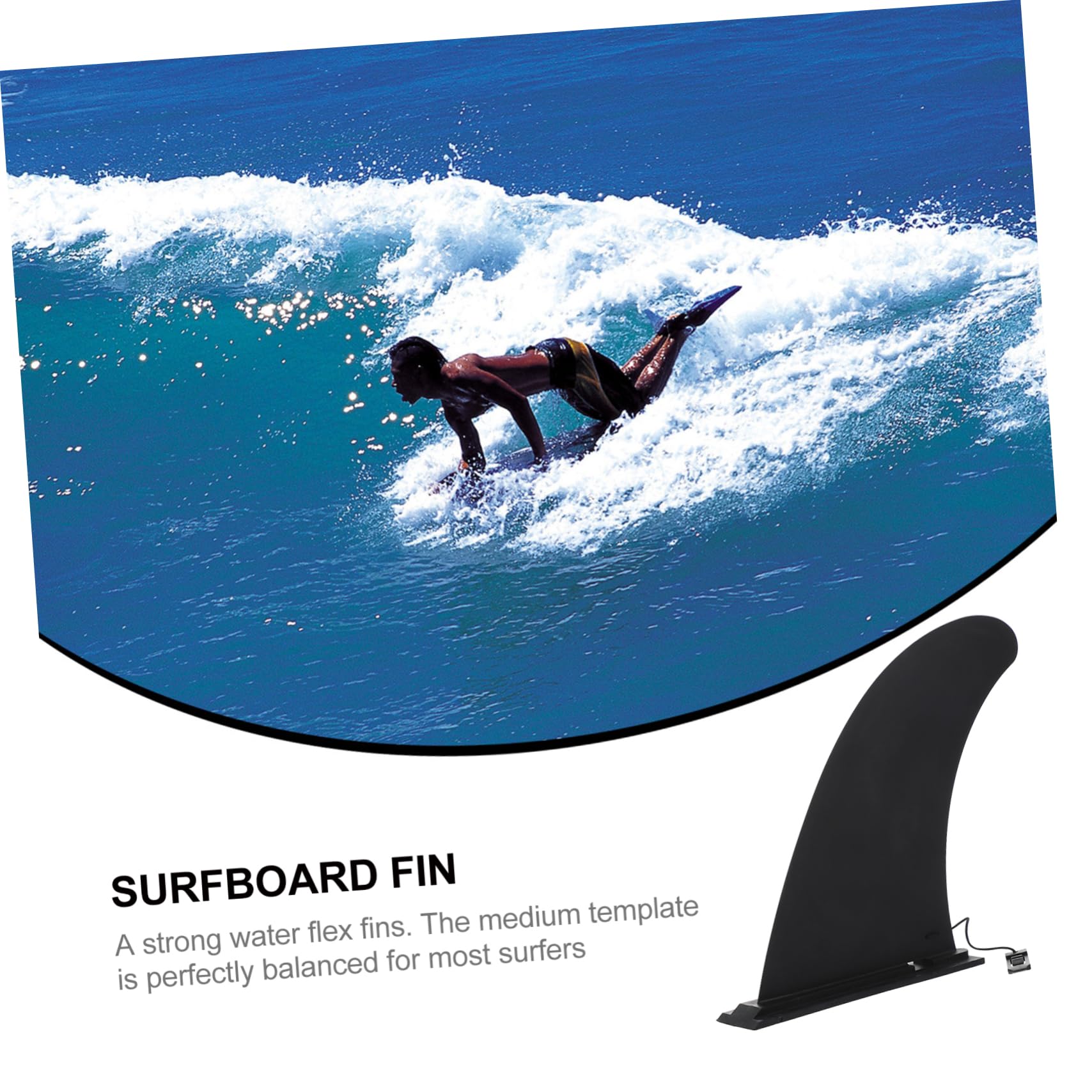 Lot de 3 Ailerons de Longboard en Nylon, à Clipser, pour Planche de Surf, Design Renforcé, Virages Serrés, Noir | Longboard et Paddle Surf, Virages Rapides et Serrés, Fixation par Insertion