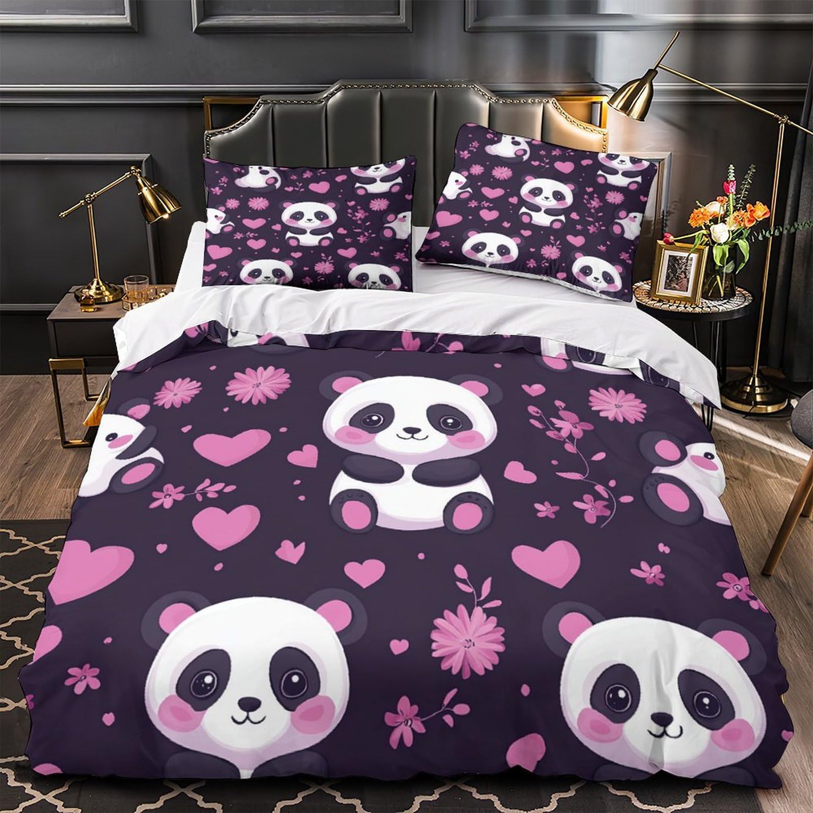 Housse de couette chouette mignonne parure de lit 3d king 220x240cm