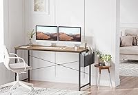 Vista 8 de CubiCubi Escritorio para computadora de 32 pulgadas, mesa de estudio para oficina en casa, escritorio de PC de estilo moderno y simple, marco