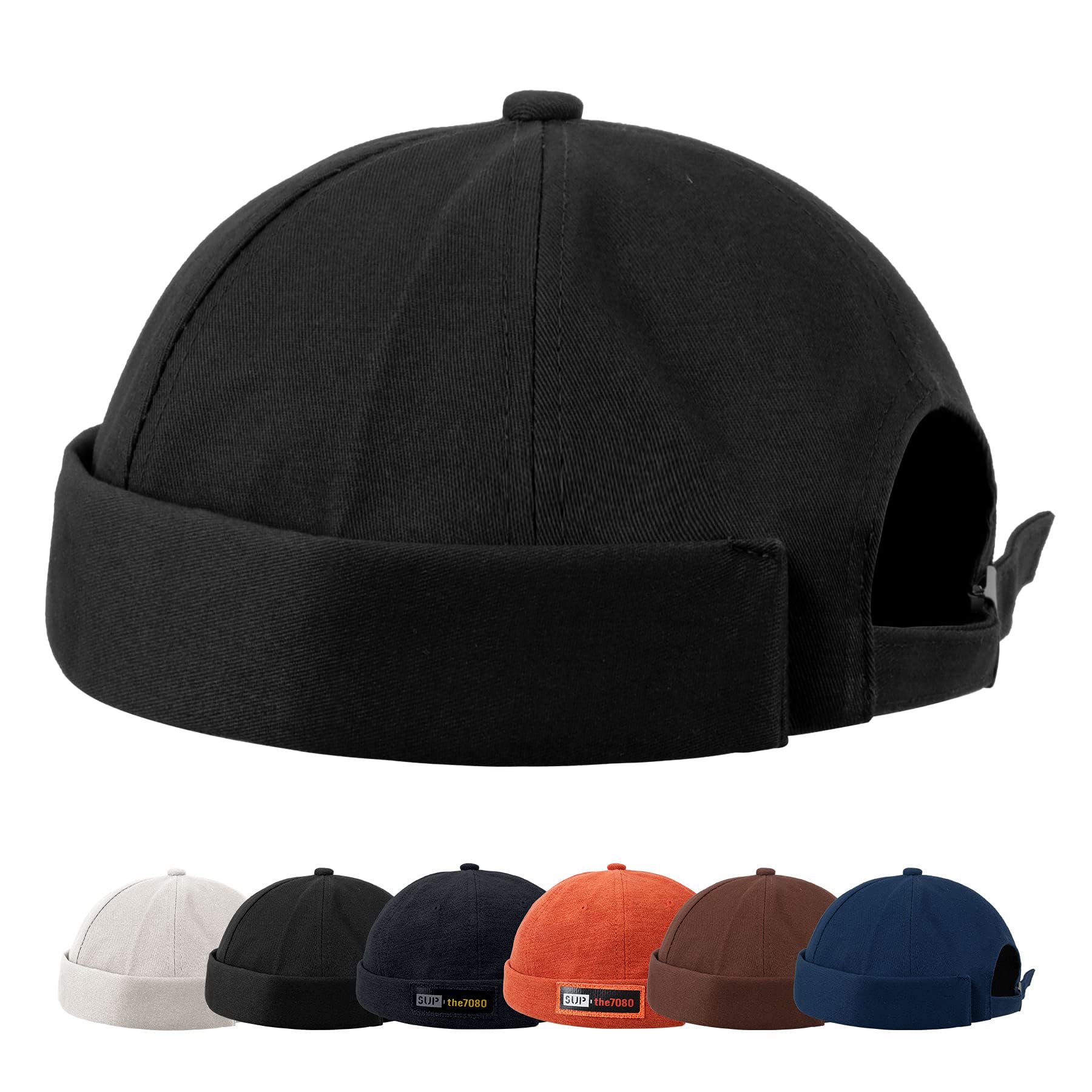 Docker Hat Men Trawler Beanie Fisherman Beanie Brimless Cap Worker Sailor Cap Rolled Cuff Retro Fashion Adjustable Docker Cap for Men