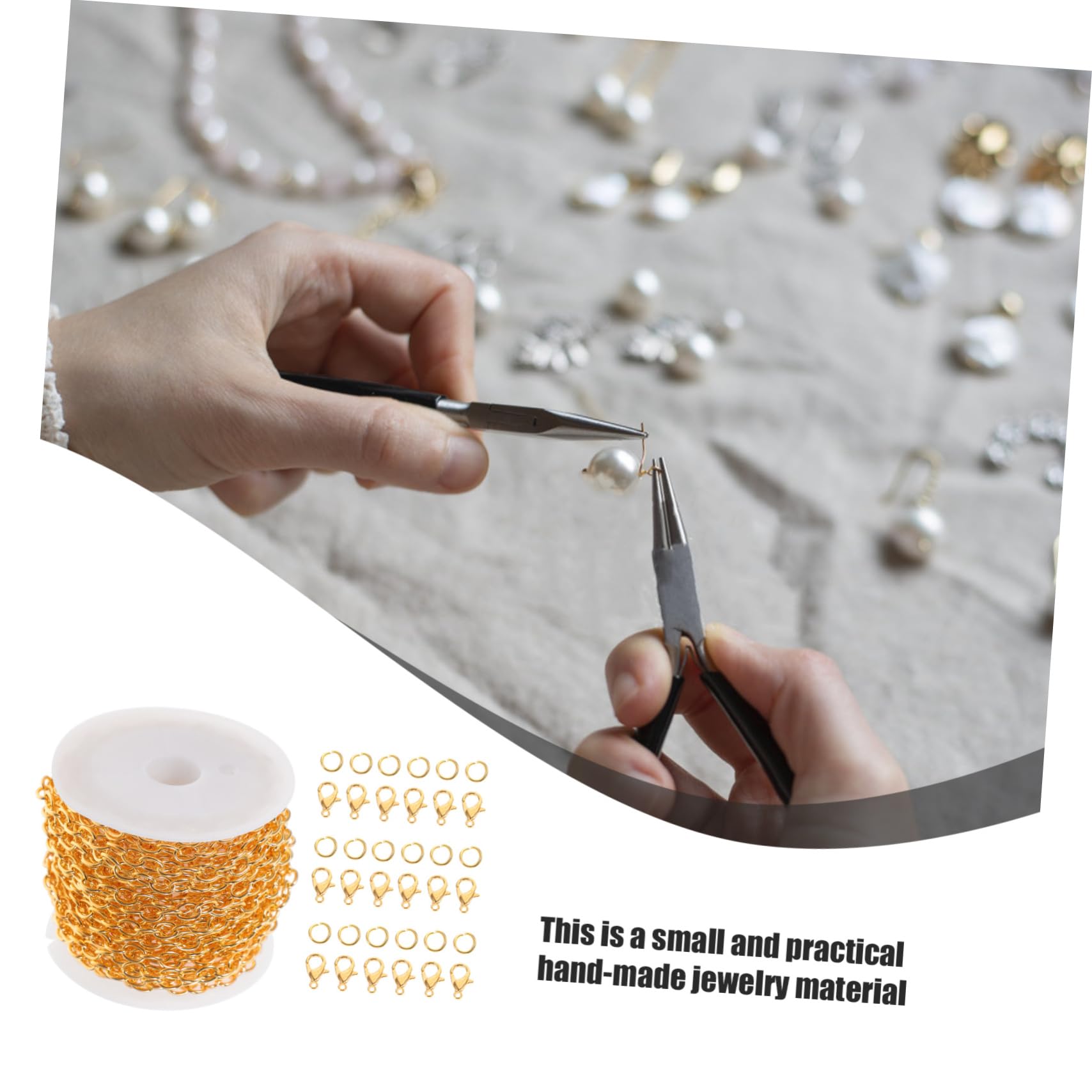 5sätze Ketten Schmuckherstellung Goldene Kreuzkette Mit Ringen Und Karabiner-verschlüssen Für Halsketten Armbänder Und Fußschmuck Hochwertige Metallkette Für Kreatives