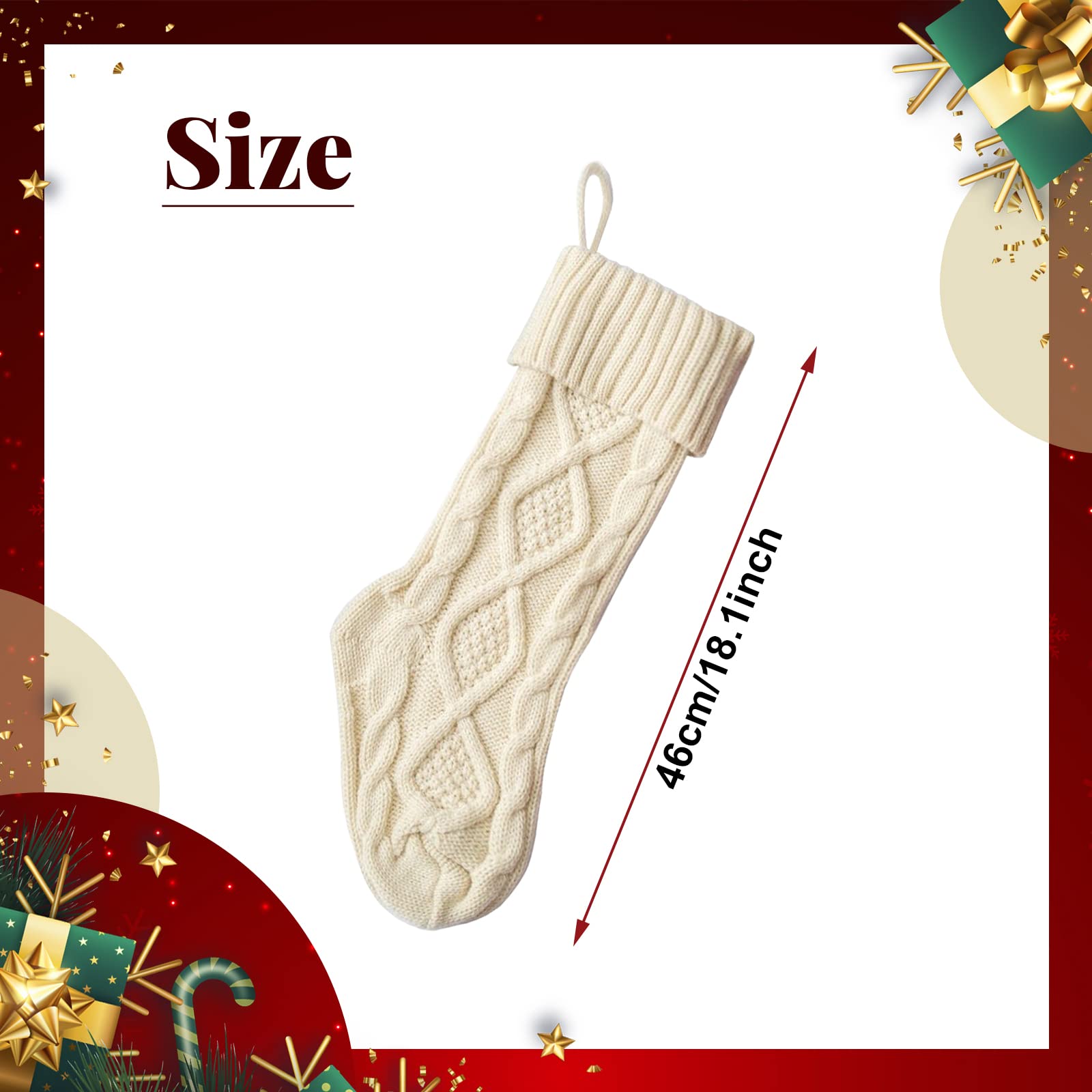 Weihnachtsstrümpfe Benutzerdefinierte 3er-Packung Benutzerdefinierte 18-Zoll-große gestrickte Familien-Weihnachtsstrümpfe for Kinder Rustikaler Bauernhaus-Kamin for Aufhängen Ornt-Weihnachtsparty-Deko