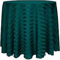 Vista 47 de ULTIMATE TEXTILE Mantel redondo de rayas satinadas de 72 pulgadas, color azul marino