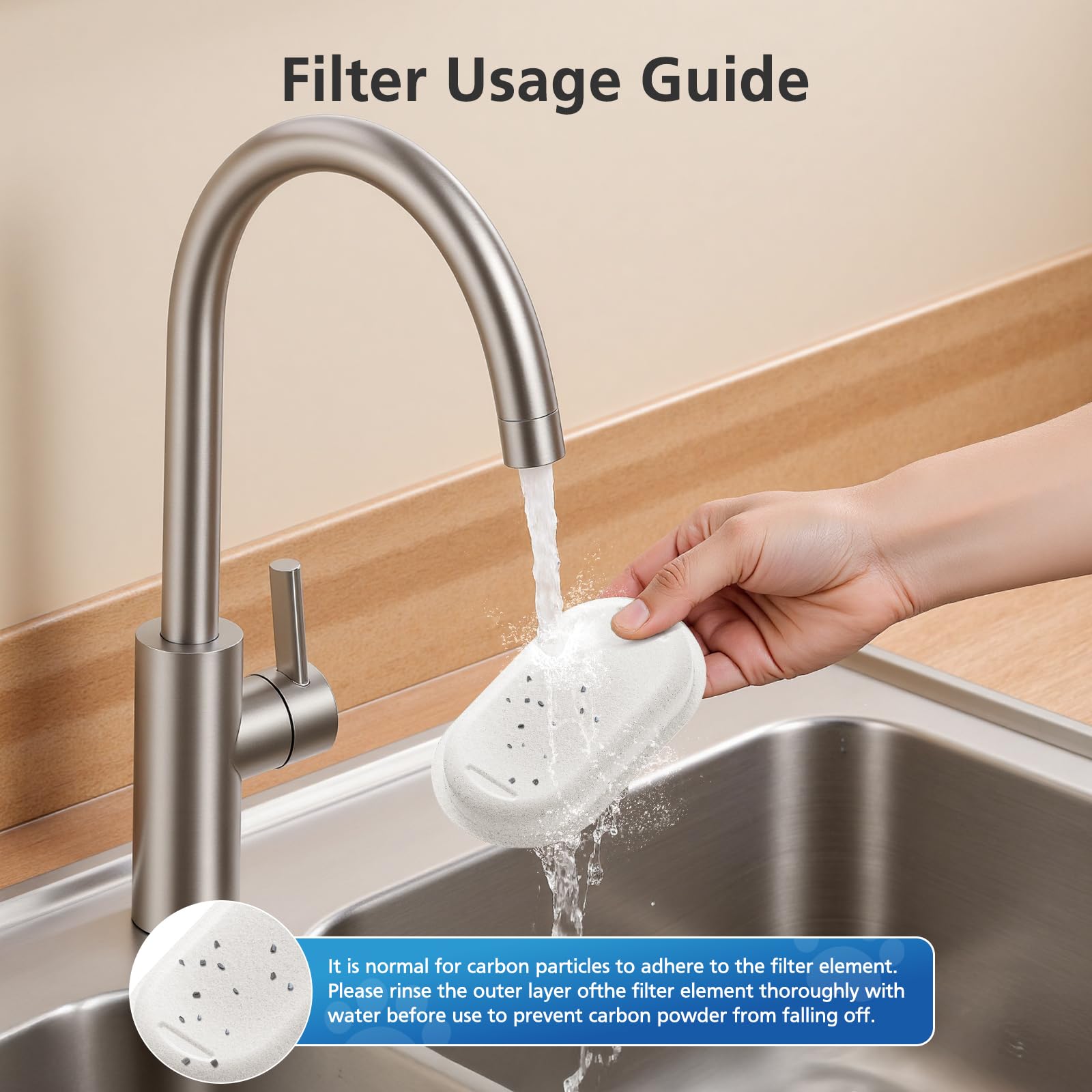 50 Pack Cat Water Fountain Filters for 108 3 2L 67oz 2L Stainless Steel Pet Water Dispenser Cat — view 8