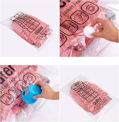 Miniatura 5 de YISURE Bolsas de almacenamiento al vacío colgantes para ropa, juego de 6 (6 medianas), bolsas de almacenamiento de compresión para chaquetas largas,