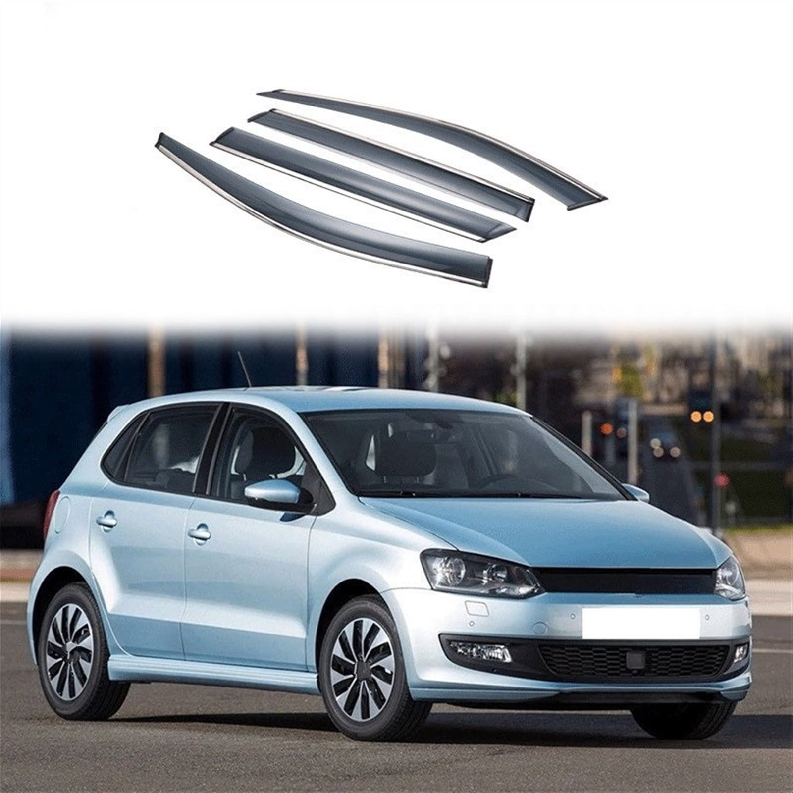 Déflecteurs pluie pour Polo 2005-2018 auvent aérodynamique auto