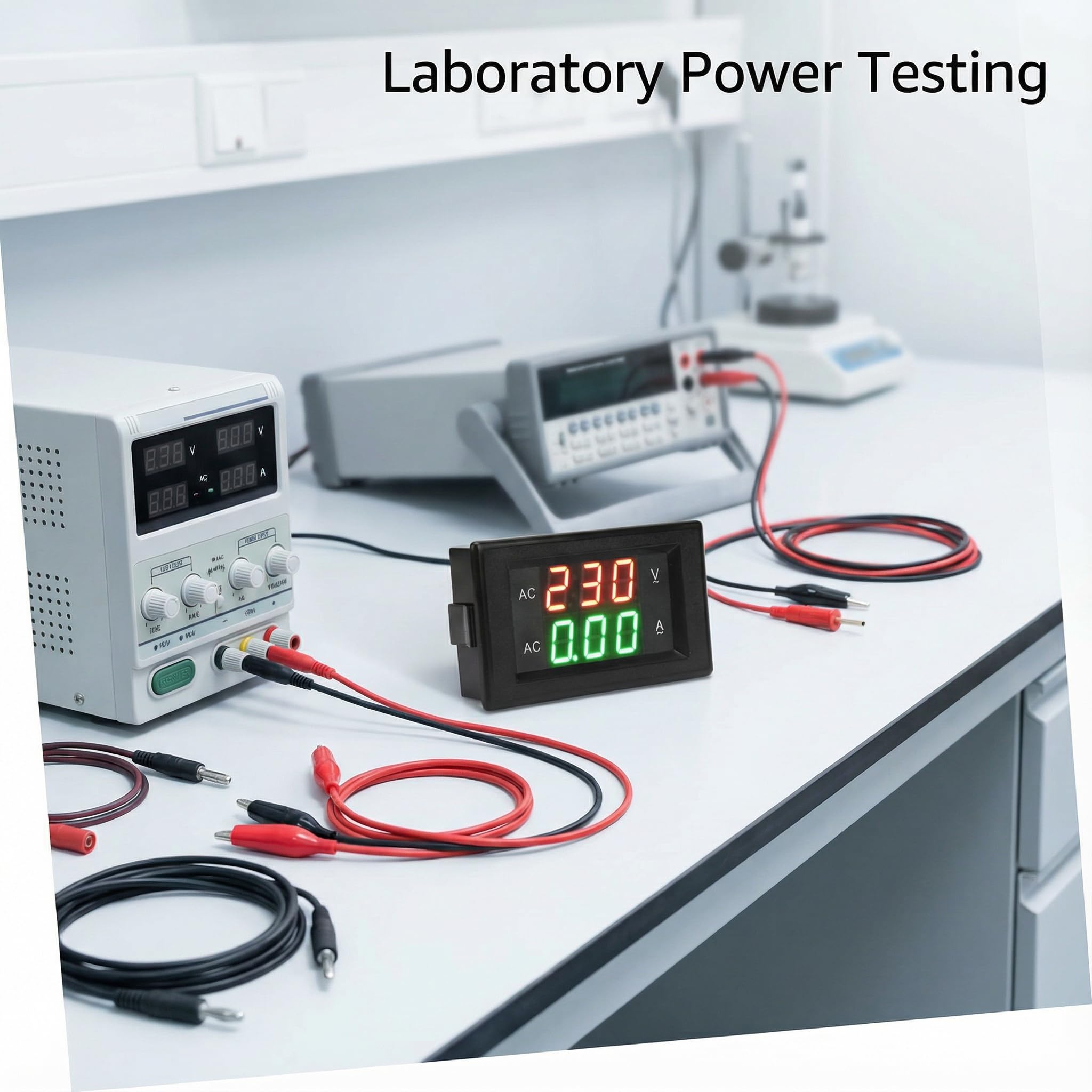 Voltmeter Amperemeter Modul, Digitales Voltmeter Amperemeter, 0-50A Strommessgerät LED Anzeige AC Ampere Meter, Digitalanzeige Spannungs Strom Messgerät mit Transformator AC130-500V