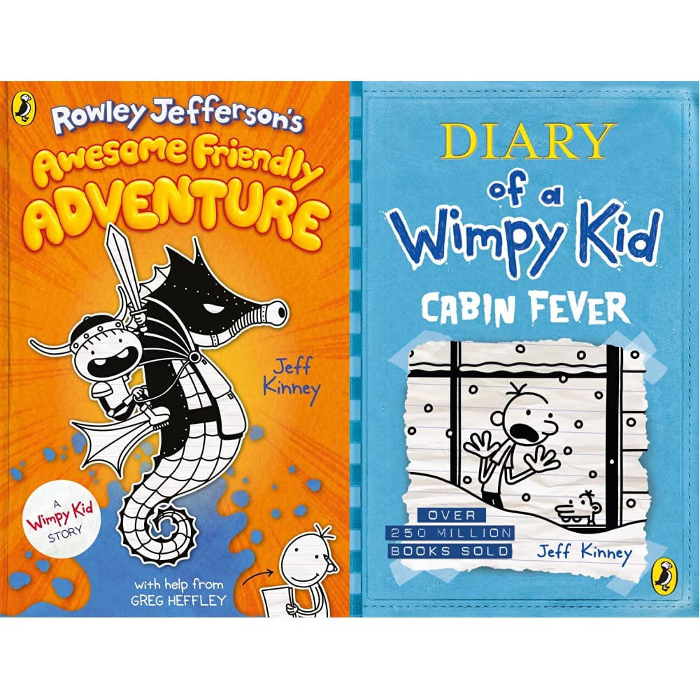 Rowley Jefferson's Awesome Friendly Adventure (Rowley Jefferson’s Journal) & Diary of a Wimpy Kid: Cabin Fever (Book 6)