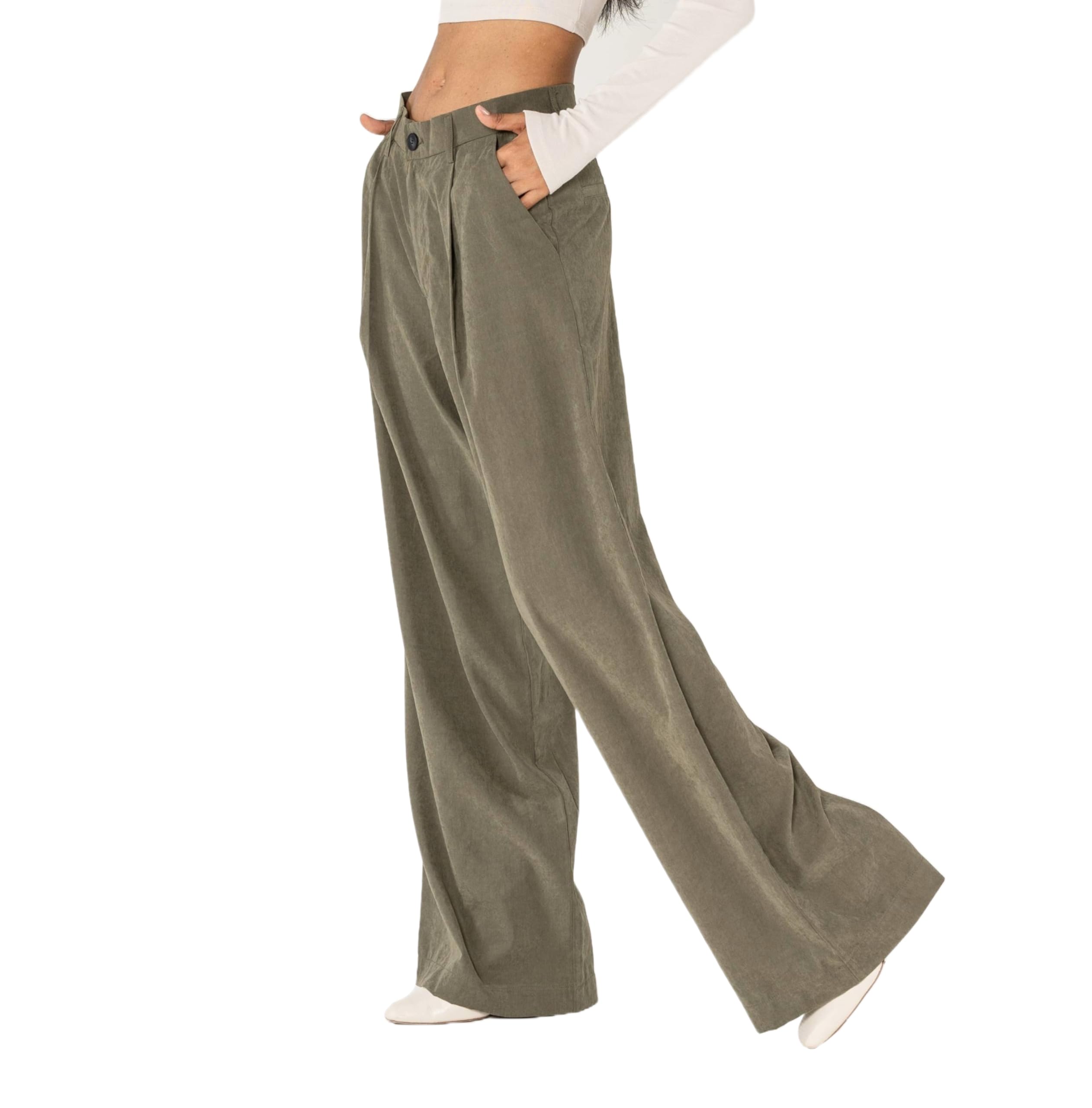 Nina Carter K901 Pantalon large élégant pour femme – Pantalon palazzo fluide en tissu léger jambe large pantalon de début de saison