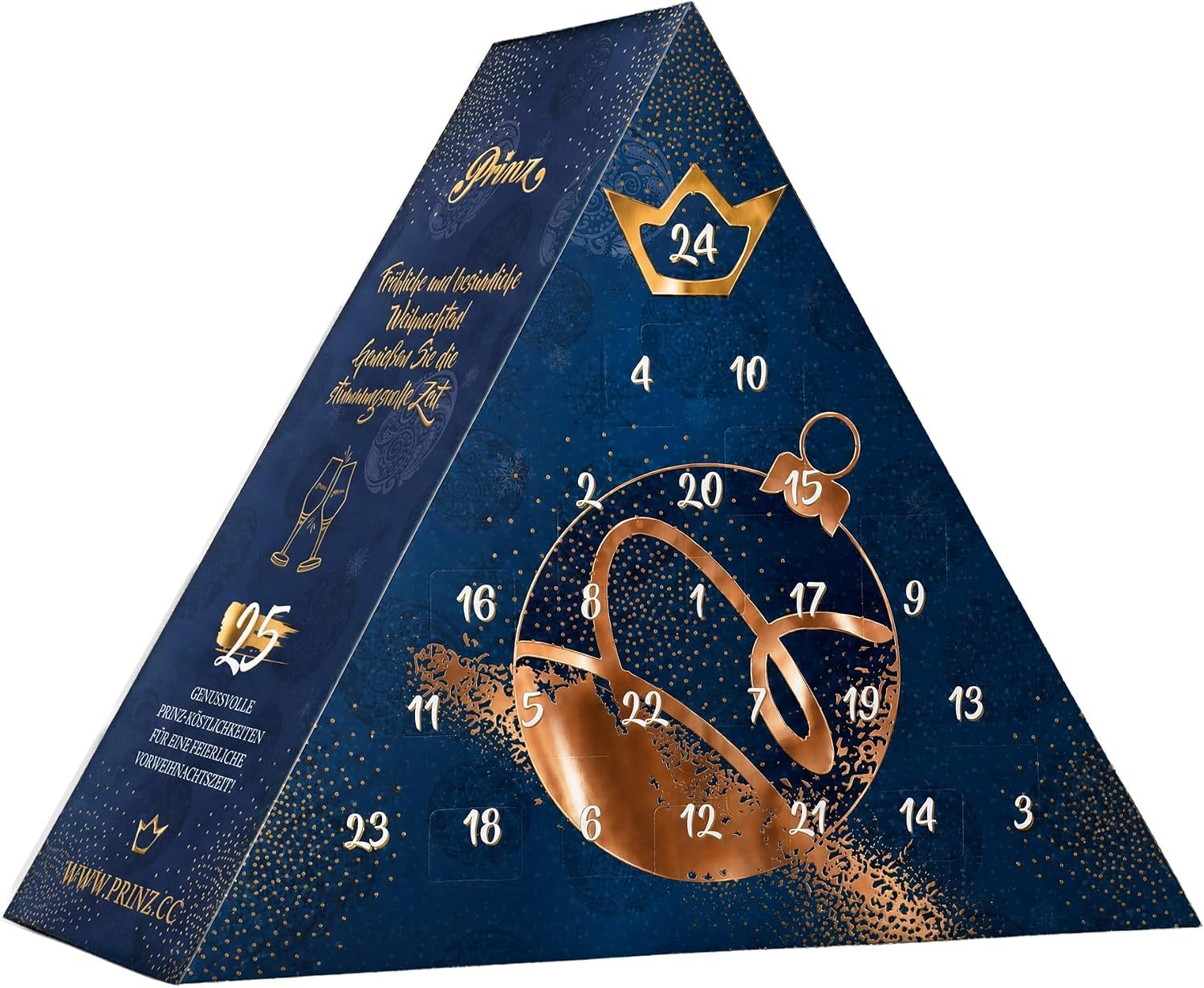 Prince Calendario de Adviento azul con alcohol, 25 licores y licores, calendario de Adviento de alta calidad, calendario de chupitos para hombres y mujeres, idea de regalo de Navidad