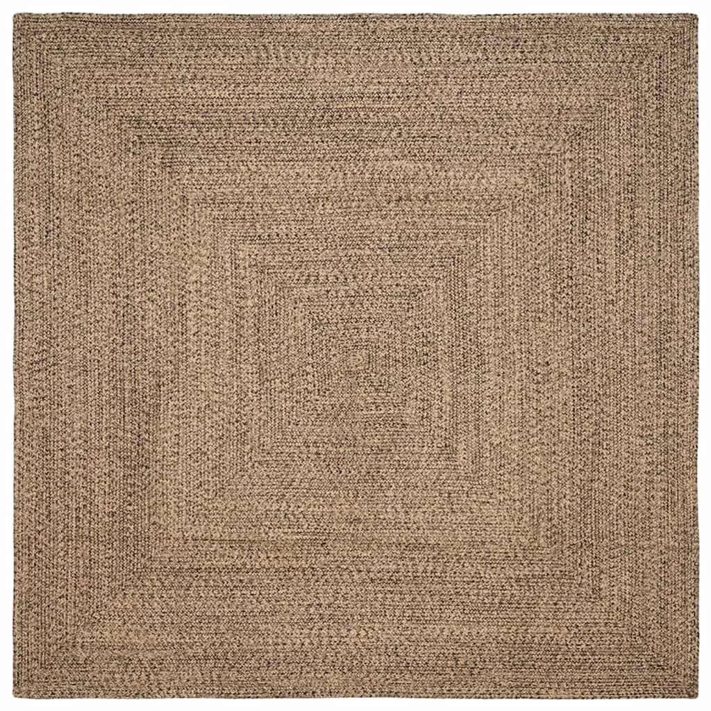 Tapis en jute salon moderne 200x200 cm grand tapis chambre fait main