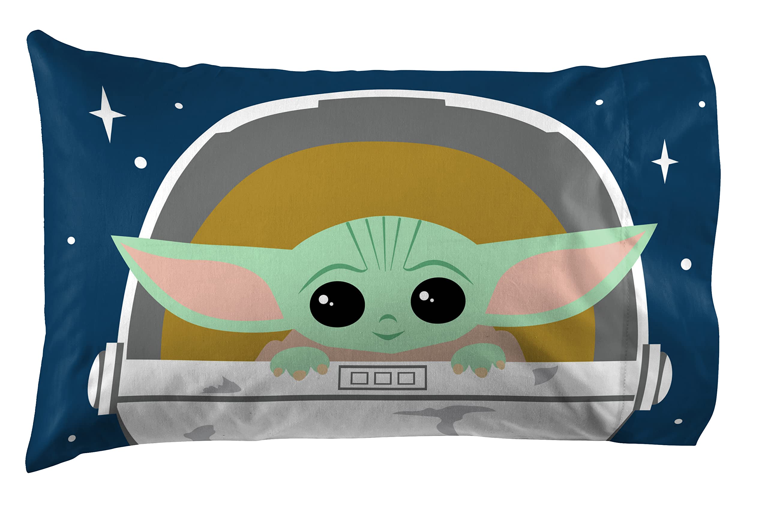 Star Wars The Mandalorian Hello Grogu - Juego de sábanas tamaño Queen de 4 piezas para niños, súper suave y acogedor, sábanas de microfibra resistentes a la decoloración (producto oficial 4