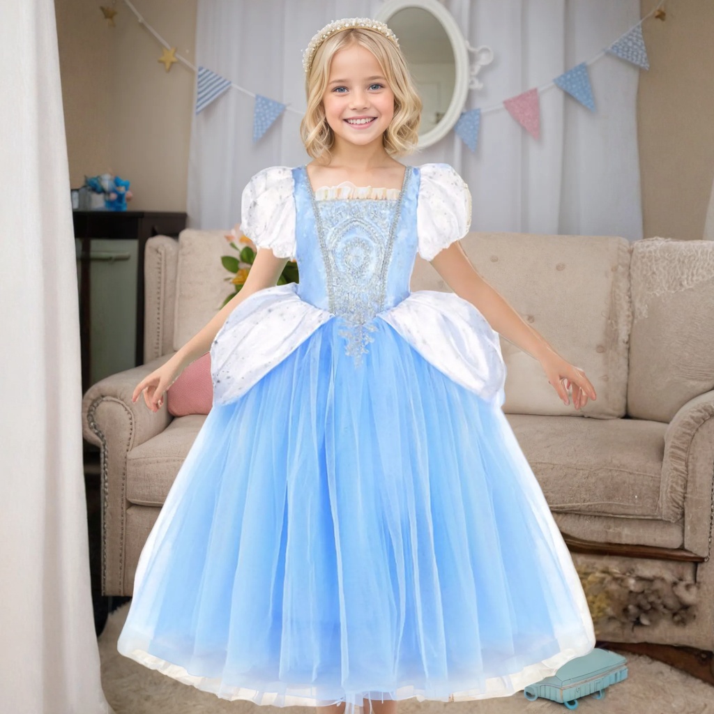 Disfraz Completo de Princesa Cenicienta para Niñas Talla 3T miniatura 7