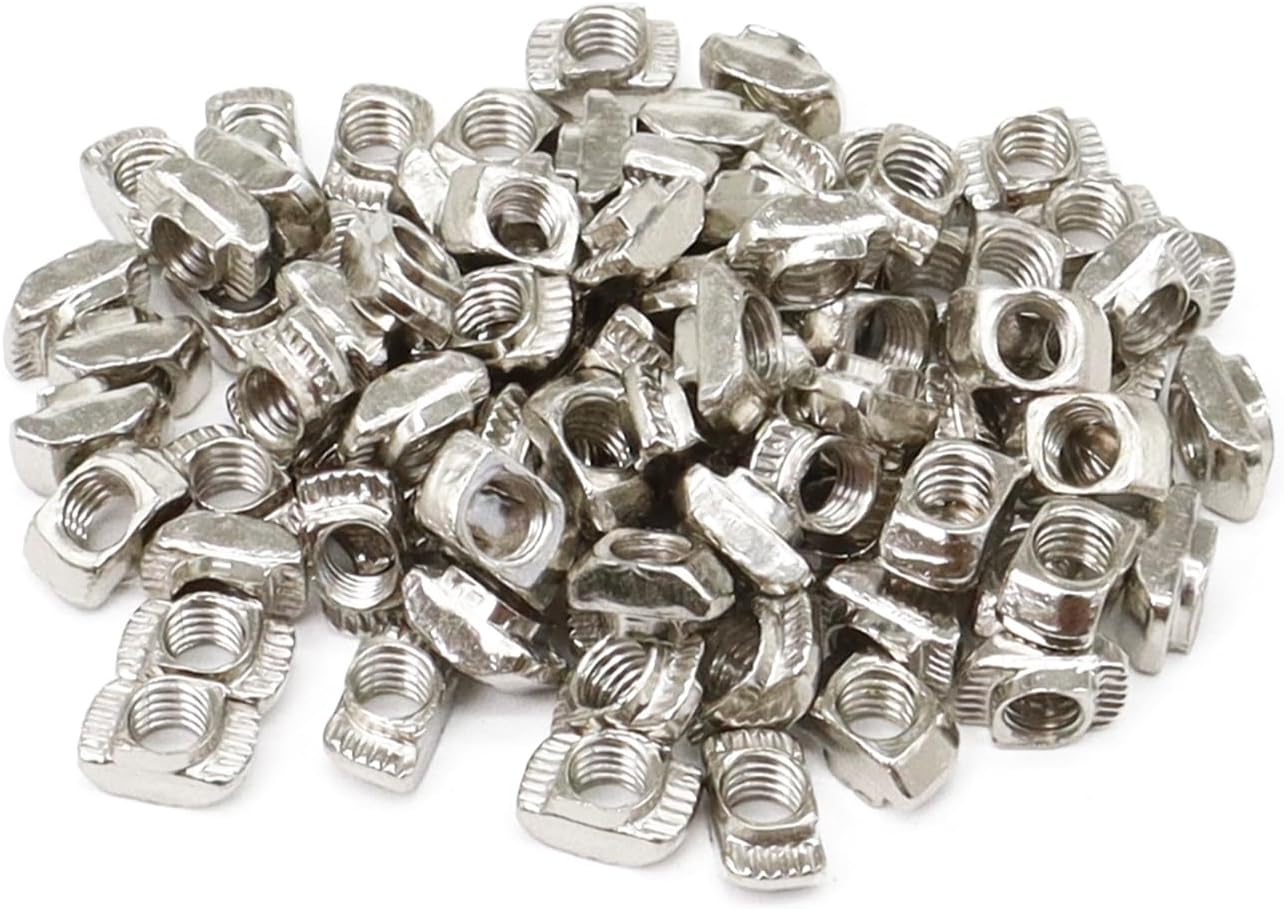 200pcs 20 Series M5 Aluminum Extrusion Profile M5 Drop in T Nut Tee Hardware for 2020 2040 Extruded Aluminum Connector Bracket Accessories