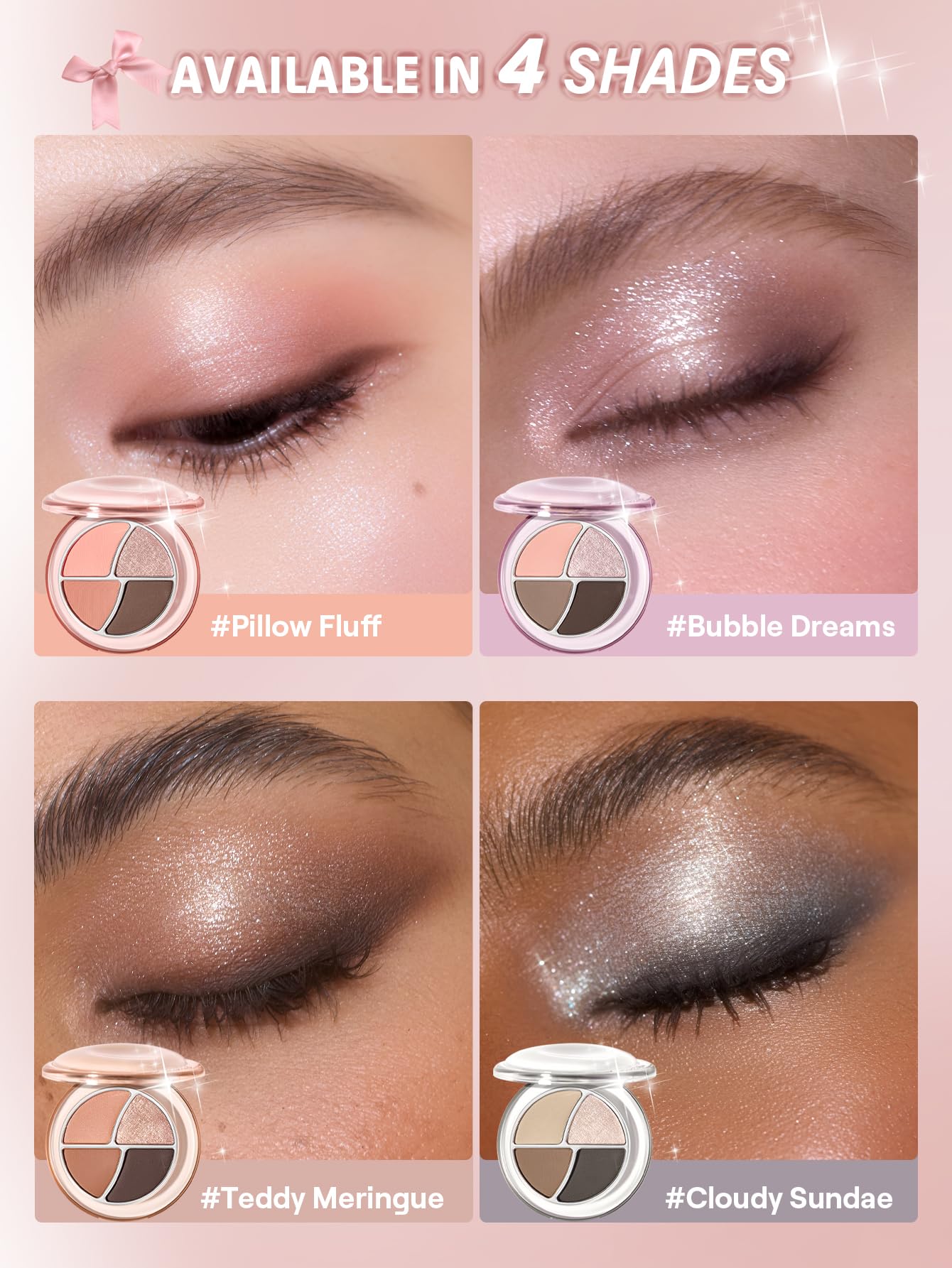 SHEGLAM Daydreamer Mini Palette 4 Colors Eyeshadow Palette - Bubble Dreams, 110 g (Pack of 1) - Image 4