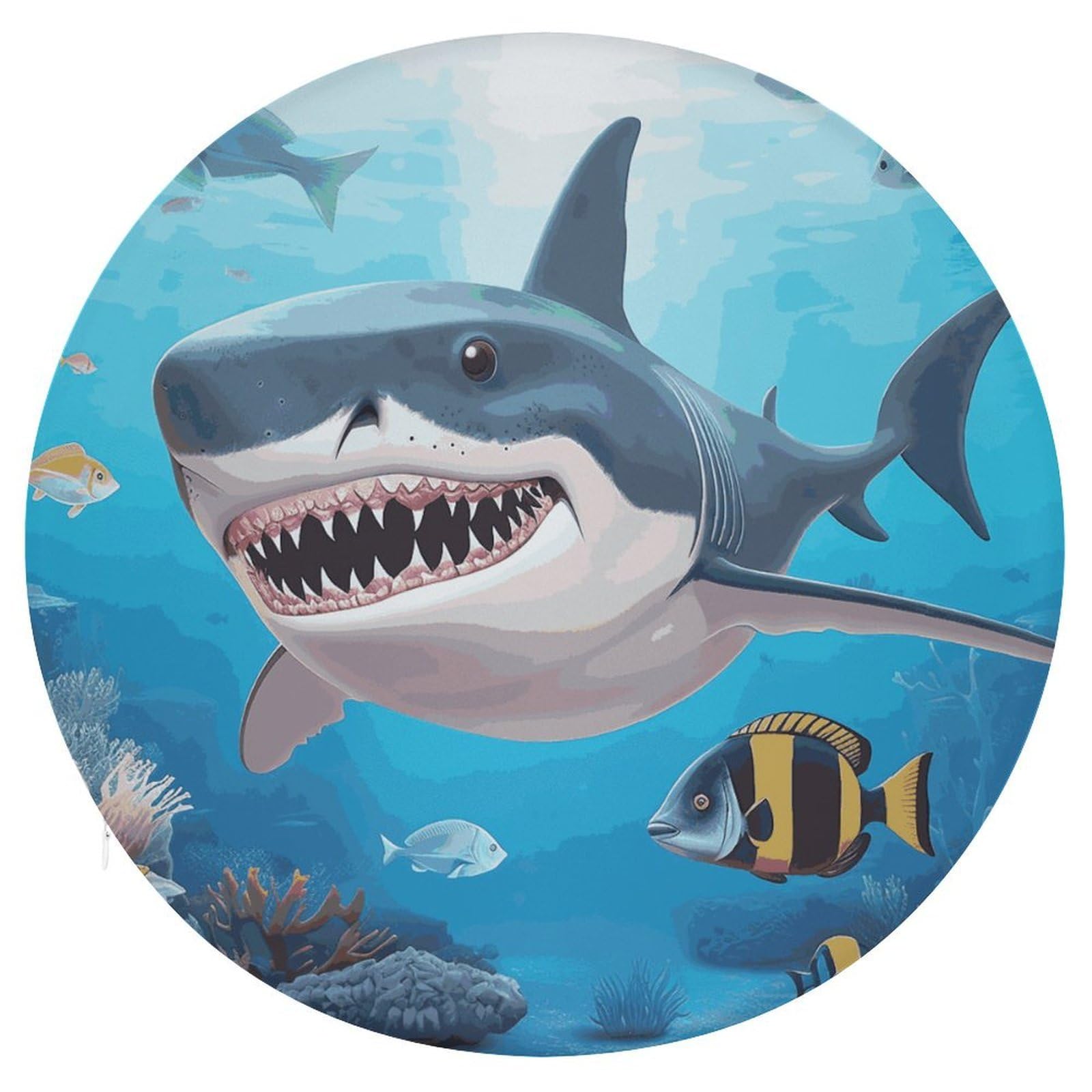 Adfgyerh Style Shark Ocean Theme Cushion Memory Foam Pillow Core，Seat Cushion Detachable Design，Chair Cushions Suitable For All Seasons, And Can Be Used In Offices, Dining Rooms, Homes, And Other Settings.
