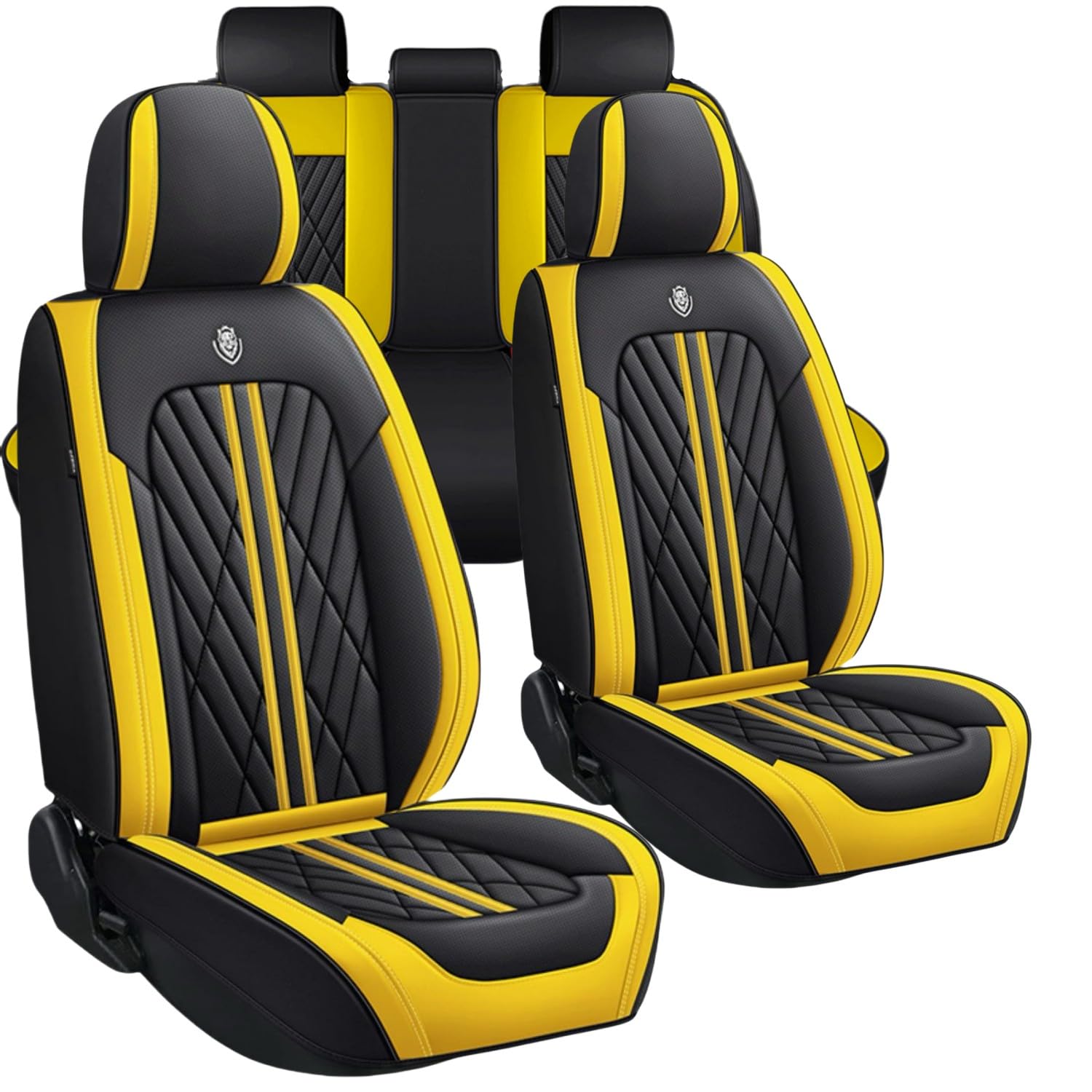 Universal Fit Waterproof Breathable Nappa Leather Automotive Vehicle Car Seat Covers Set Cushion Protector for Sedan SUV