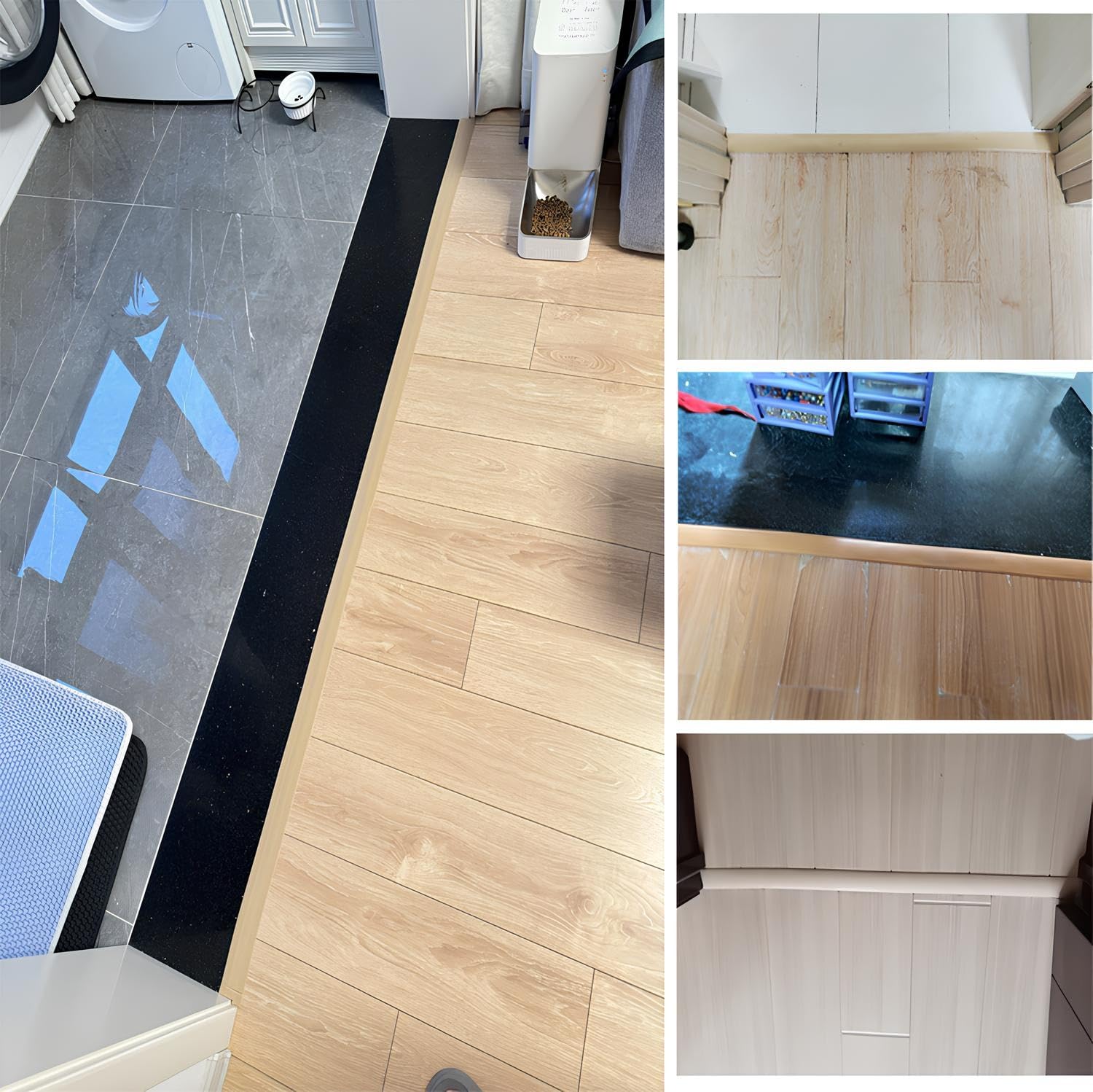 Tira De Umbral De PVC De 100/200/300cm, Perfil De Transición Autoadhesiva, Suave Barra De Transición Eliminar Las Juntas Tarima, Para Perfil De Unión Para Suelos, Parquet Y Tarima(Red oak,5 * 200cm)