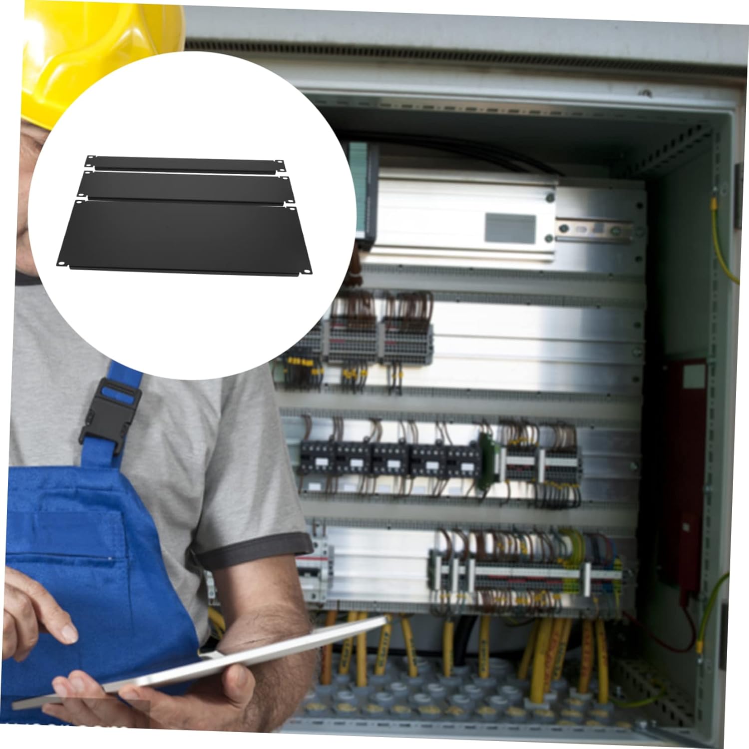 3pcs Equipment Cabinet Protective Cover Plates Sturdy Line Frame Replacement Parts for Machine Rack Cabinet with Screws