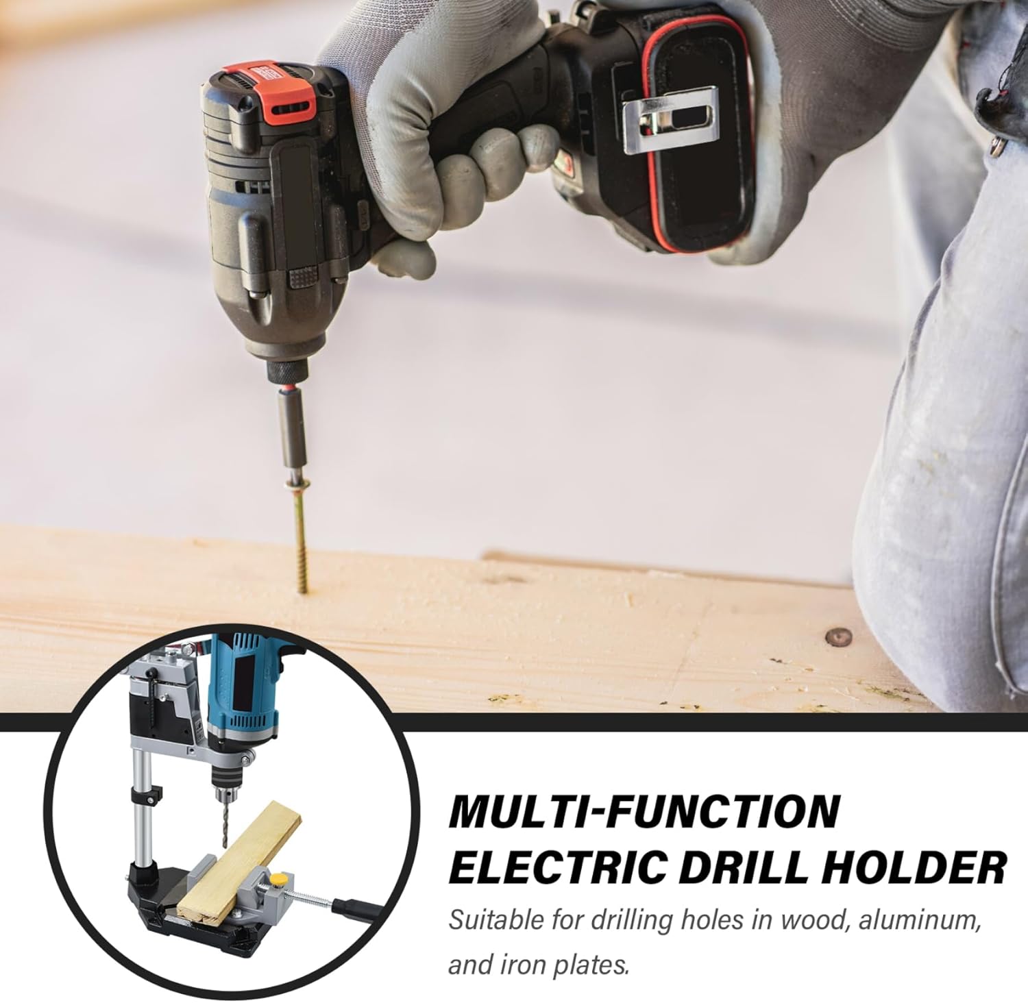 Portable Drill Press, Aluminum Alloy Thickened Mini Drill Press, Multifunctional & Easy to Install for Drilling Perpendicular and Angled Holes Portable Guide Stand Mini