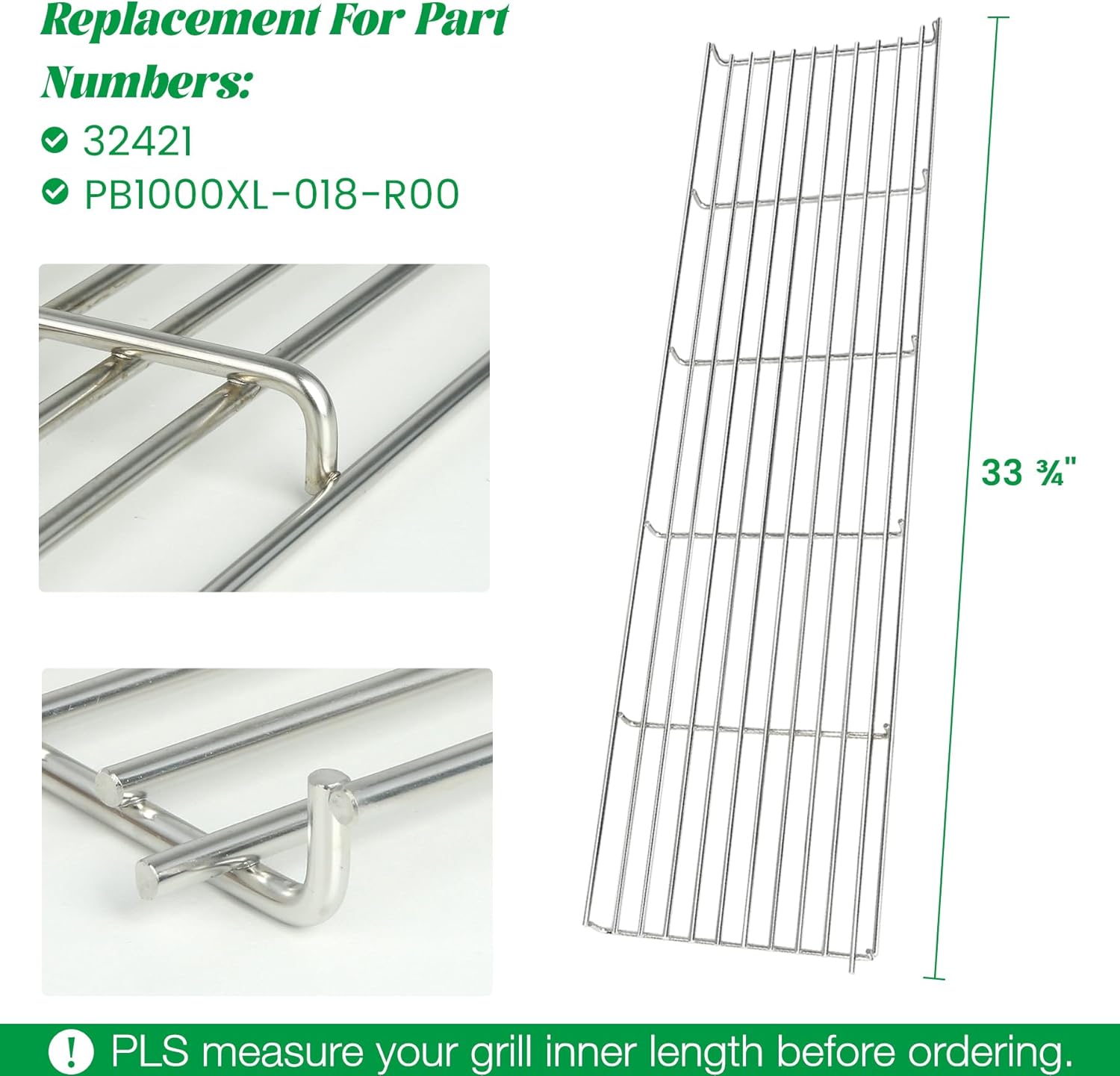 Warming Rack for Pit Boss, Upper Cooking Grate for Pit Boss Austin XL Parts Pitboss 1000 Series Holding Top Rack Pro Sportsman Traditions Wood Pellet Smoker Grill Replacement 32421 PB1000XL-018-R00