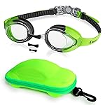 Keary Kids Swim Goggles for Toddler Children Girls Boys Youth, Anti-Fog Waterproof UV Protection Crystal Clear Vision Flat Lens Water Pool Goggles with 3 Nose Pieces
