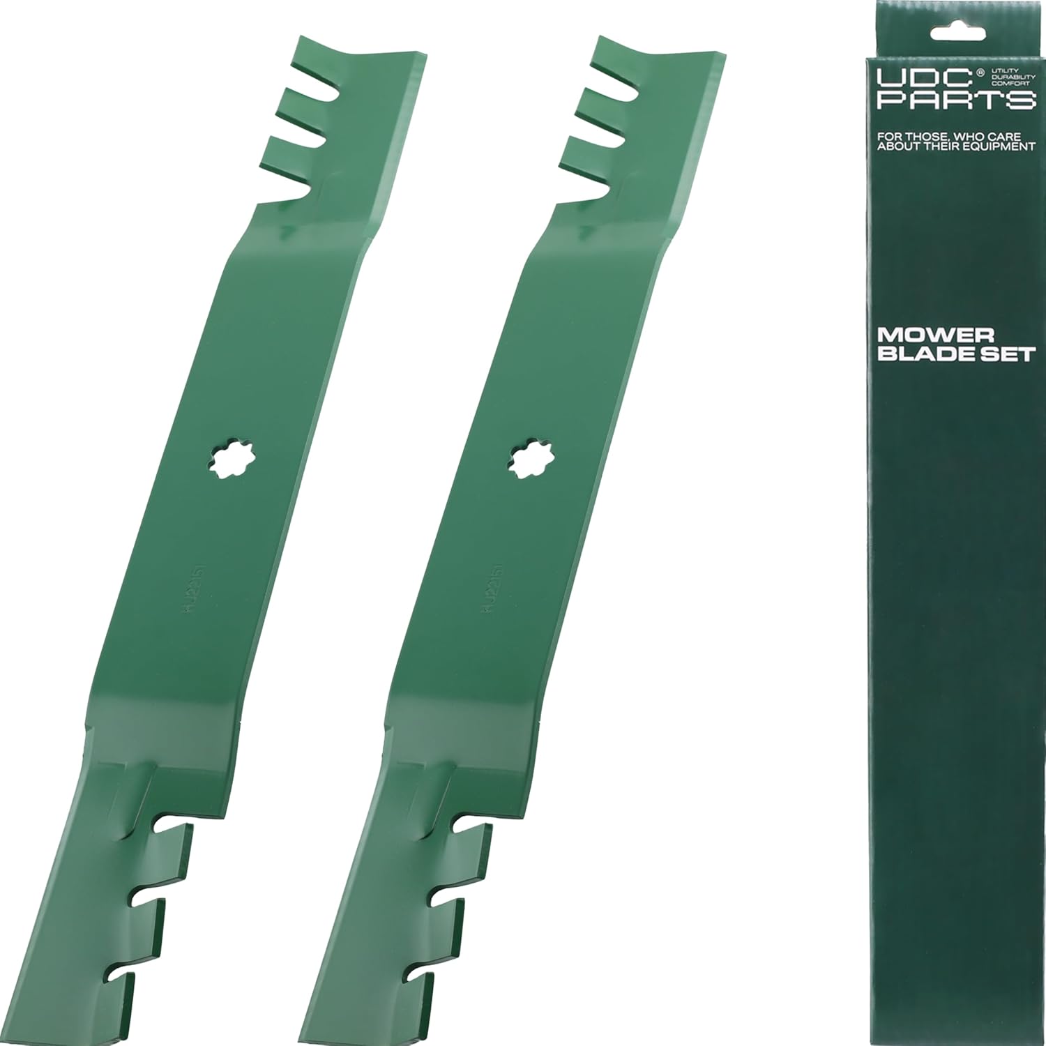 GY20850 Mower Blades for John Deere 42 Inch D105 D130 S100 S110 S240 X300 E100 E110 LA135 Replaces OEM no. AM141033 GX22151 AM131033 AM137333 / Gator Mulching Blades 2 Pack