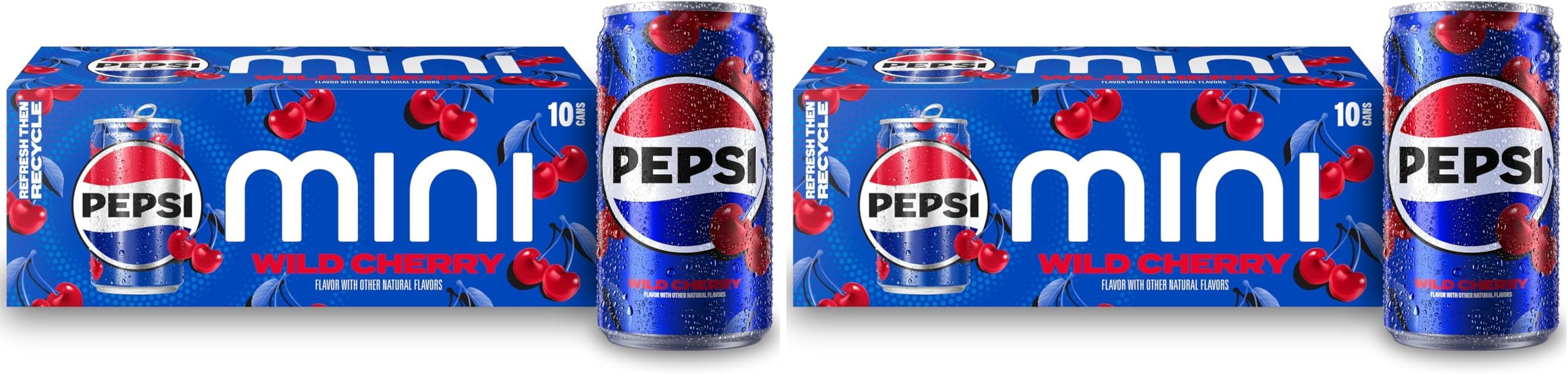 Wild Cherry Soda Mini Cans, 7.5 Ounce Mini Cans (Two packs of 10) (Packaging May Vary)​