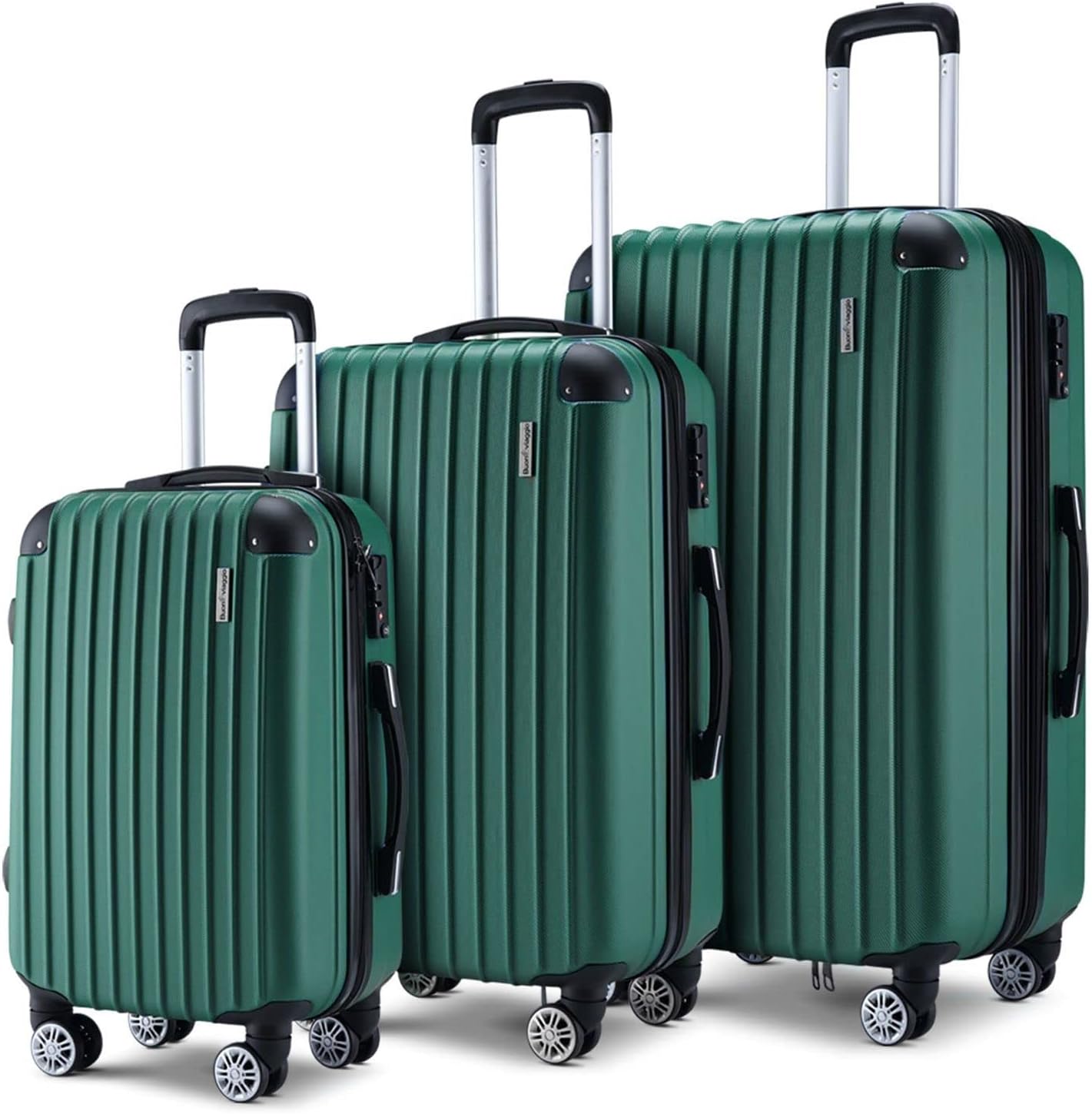 3Pcs Luggage Set Carry On Suitcases Lightweight Travel Hard Shell Case