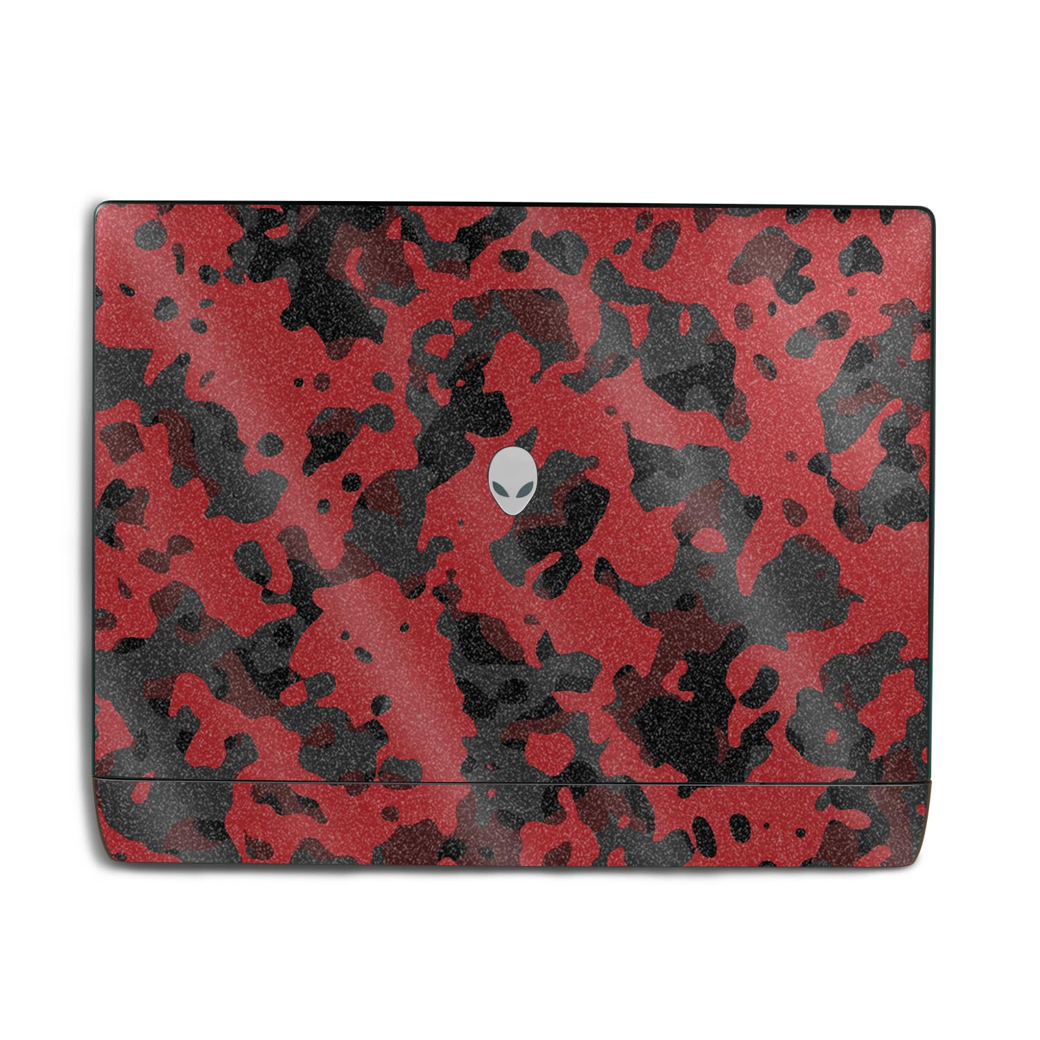 Glossy Glitter Laptop Skin Compatible with Alienware 18 Area-51 (2025) Top Cover Only - Red Modern Camo - Premium 3M Vinyl Protective Wrap Decal Cover - Easy to Apply | MightySkins
