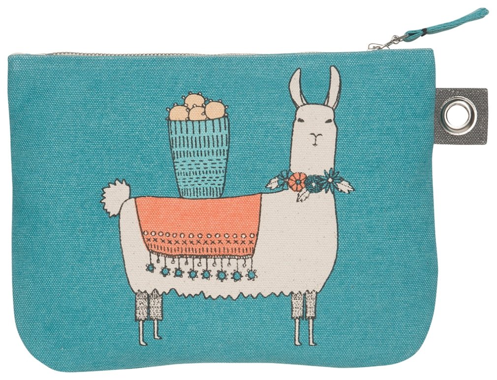 Danica Studio Zipper Pouch, Large, Llamarama