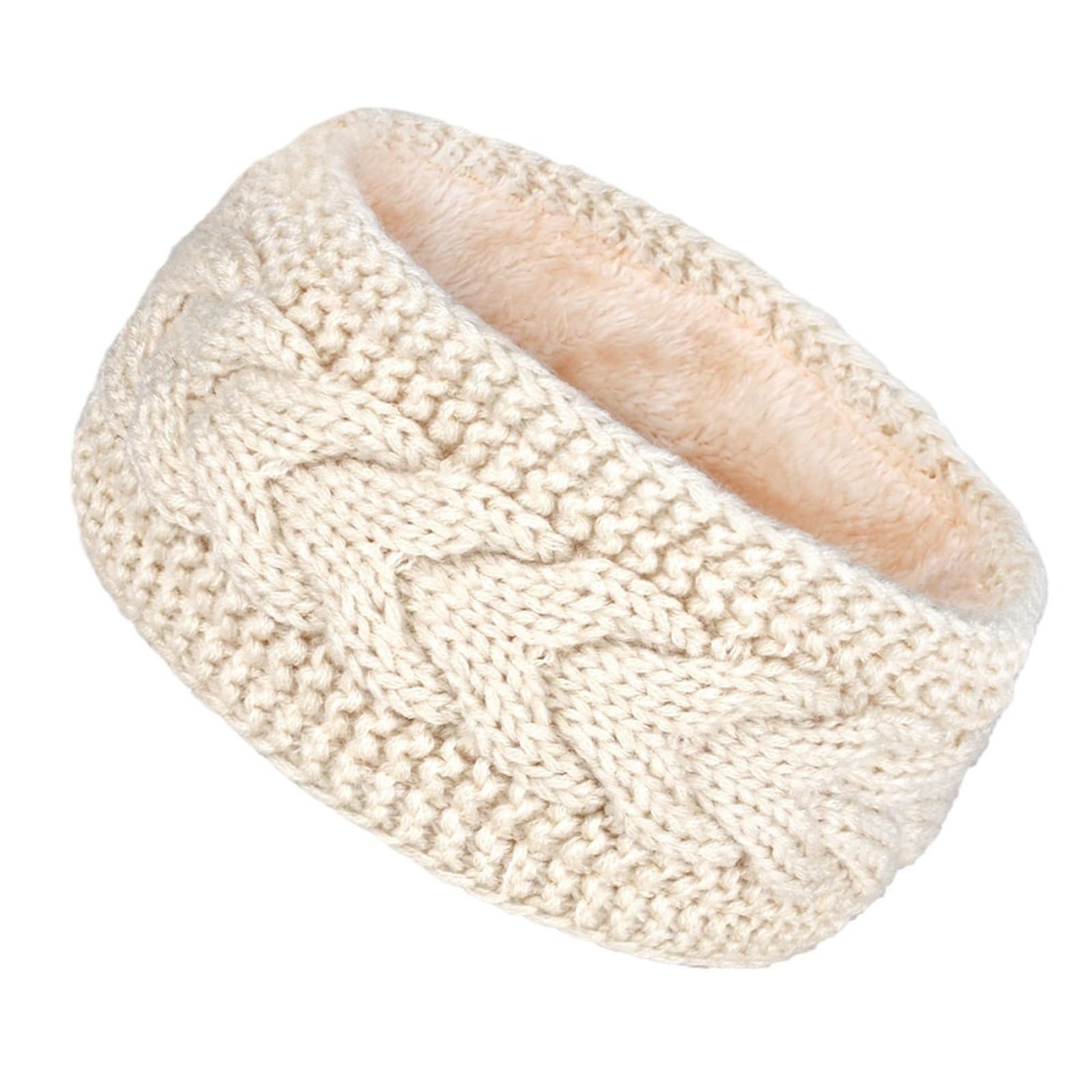 Stirnband 3-teilige gestrickte Innenschicht for den Winter mit winddichtem und warm haltendem Stirnband Winter Stirnband(White A)