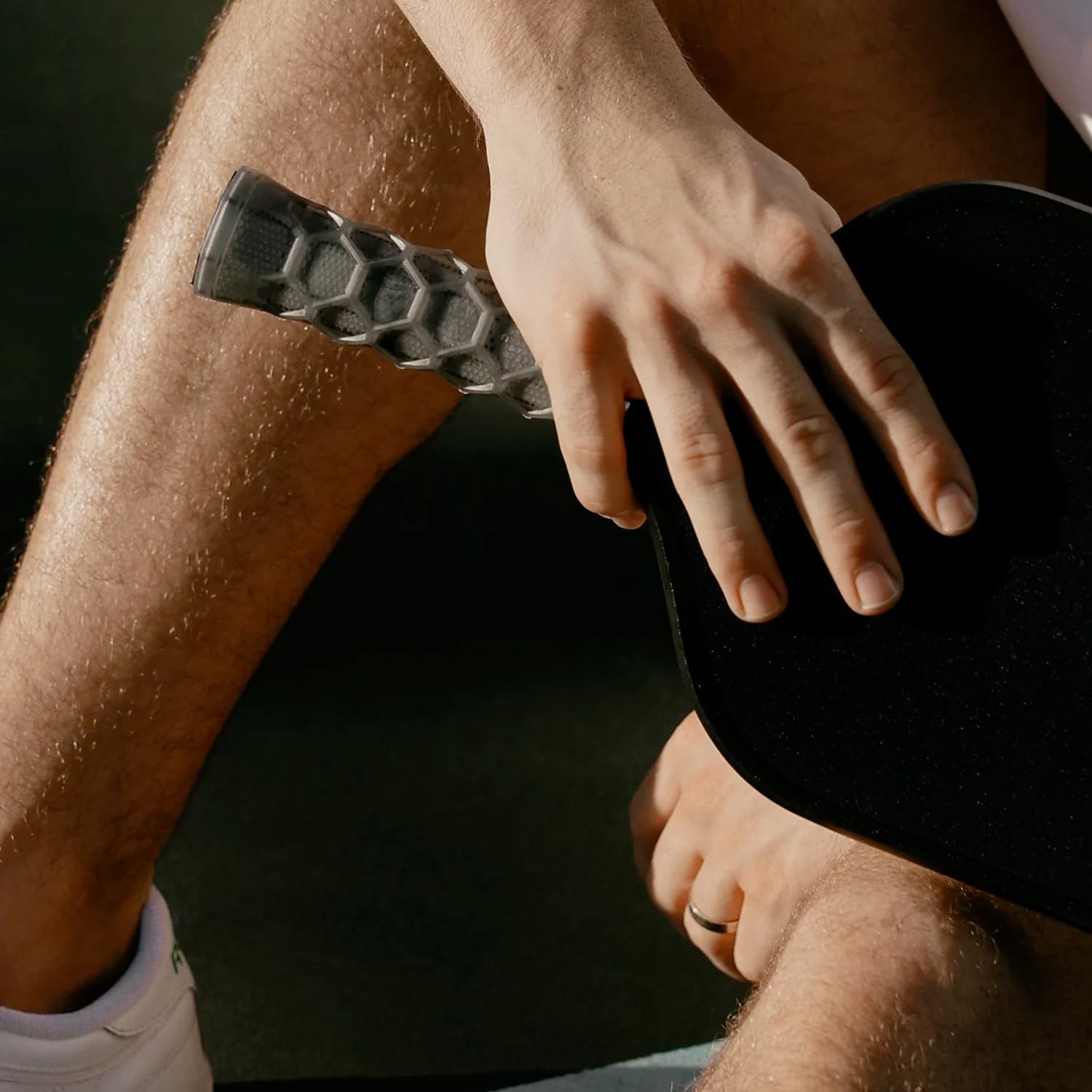 Hesacore Padel Racquet Carbon Grip - 5.25in - Supports Tennis Elbow, Enhances Grip Strength, Reduces Vibration with Finger Support and Anti-Sweat - Medium
