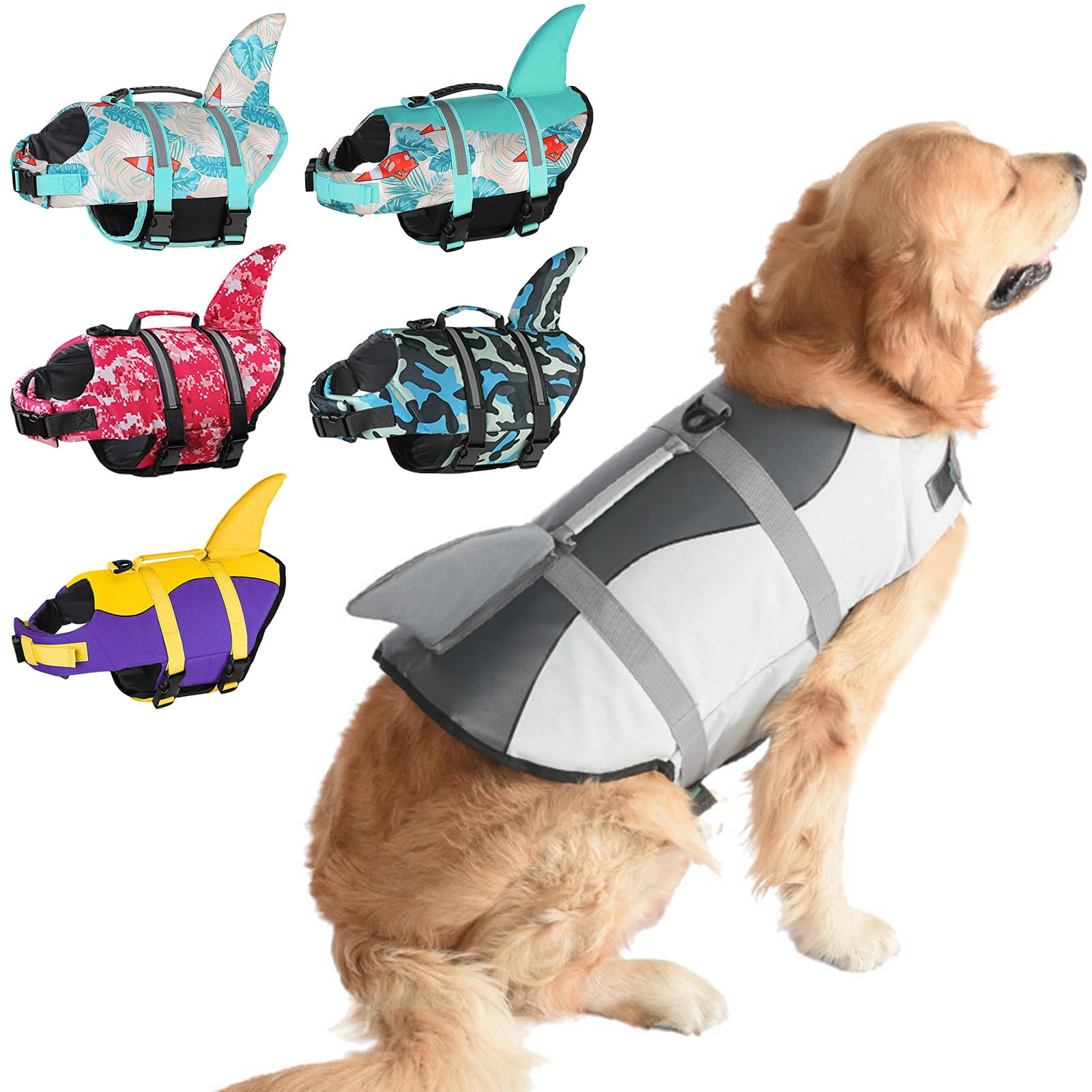 Chalecos de piscina para perros más seguros para perros pequeños y grandes, chalecos salvavidas con cinturón reflectante traje de baño portátil para perros