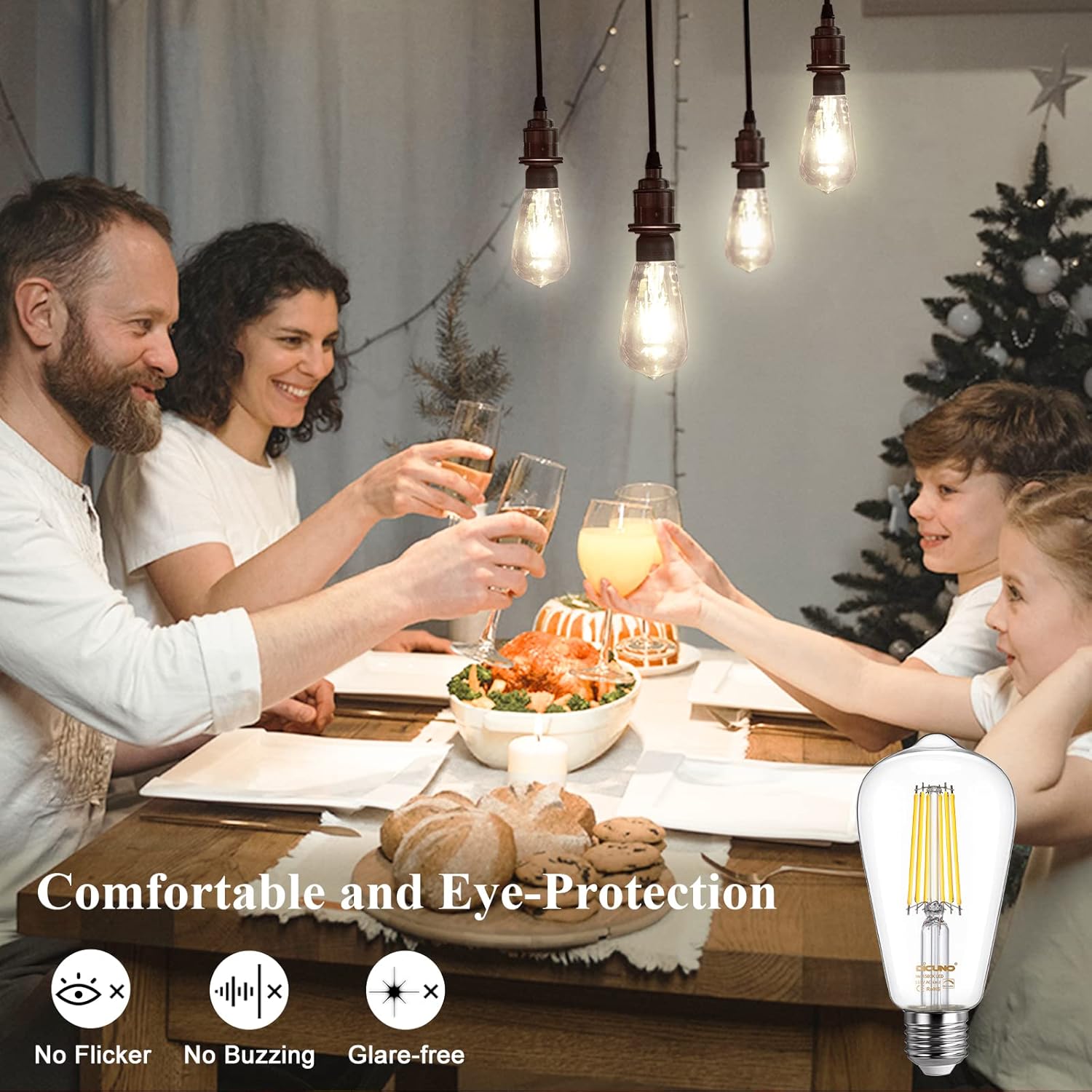 Soft White LED Vintage Filament Bulbs, Pack of 6