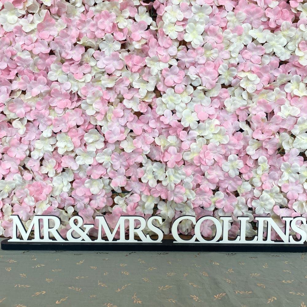 Luck And Luck Black Personalised Wedding Name Sign With Stand, Mr Mrs Gift, Top Table Sign With Name, Coloured Wedding Name Signs, Table Decoration