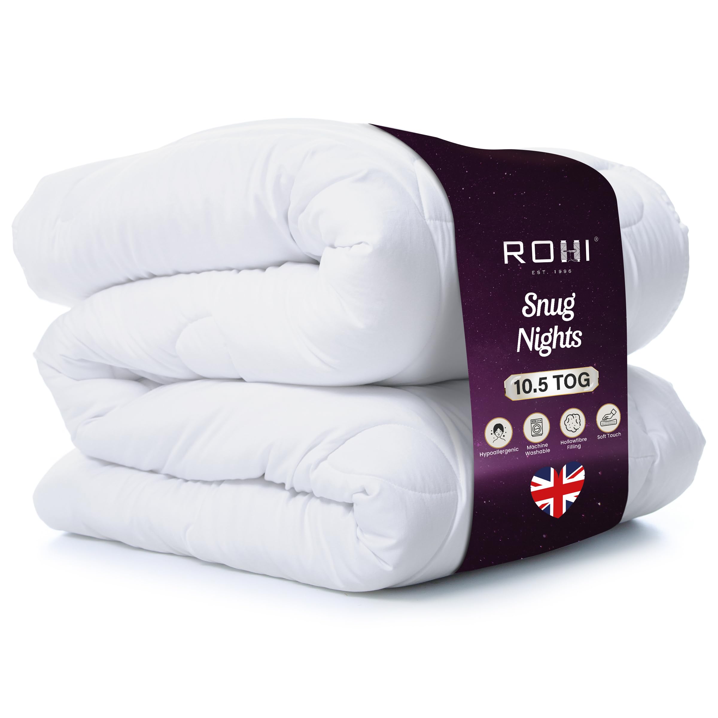 Rohi Cosy Night Microfibre Single Duvet 10.5 Tog – Soft Like Down Duvet Breathable & Hypoallergenic – Comfortable Warm All Season Quilt (Single)