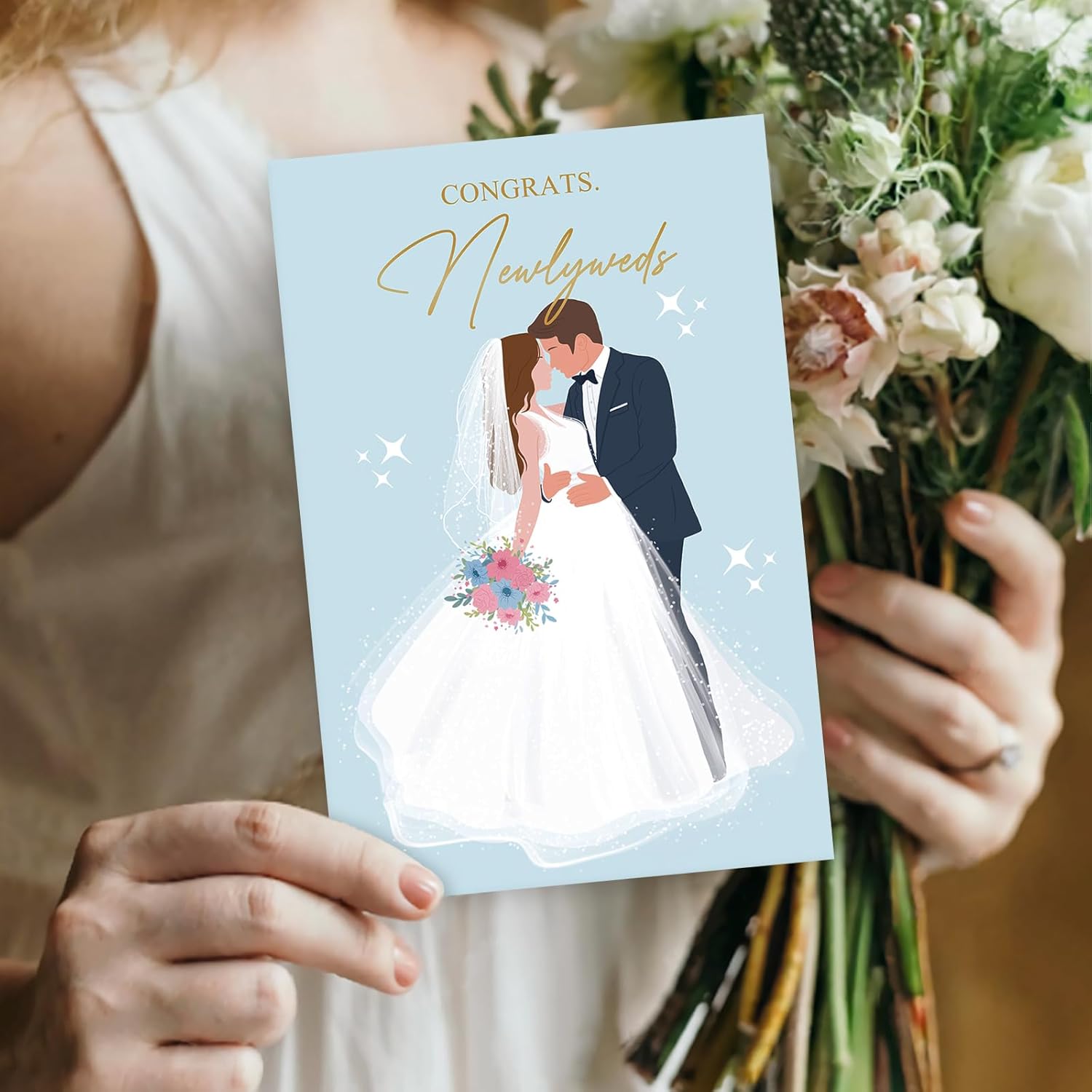 SuperShunhu Romantic 24 Wedding Cards Set, Boxed Wedding Congratulations Cards for Bride and Groom, 12 Assorted Designs Cards for Engagement or Bridal Shower - Image 5